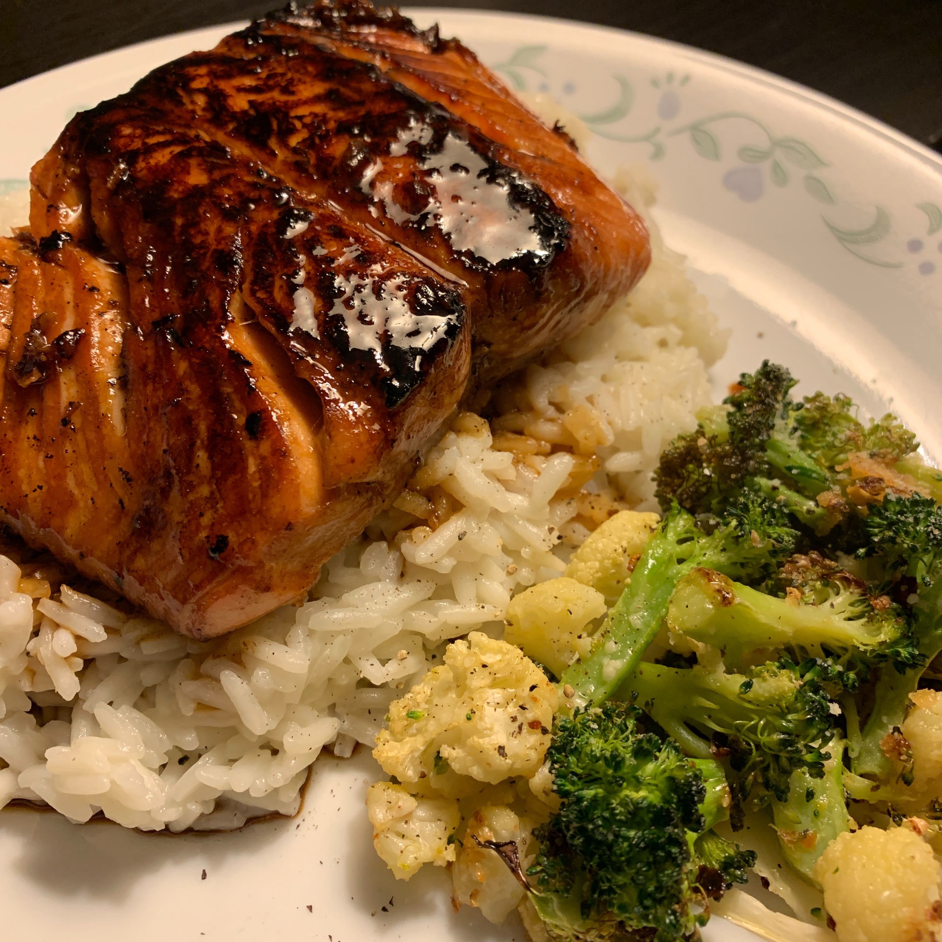 [Homemade] Steelhead Trout with a soy sauce & brown sugar glaze r/food