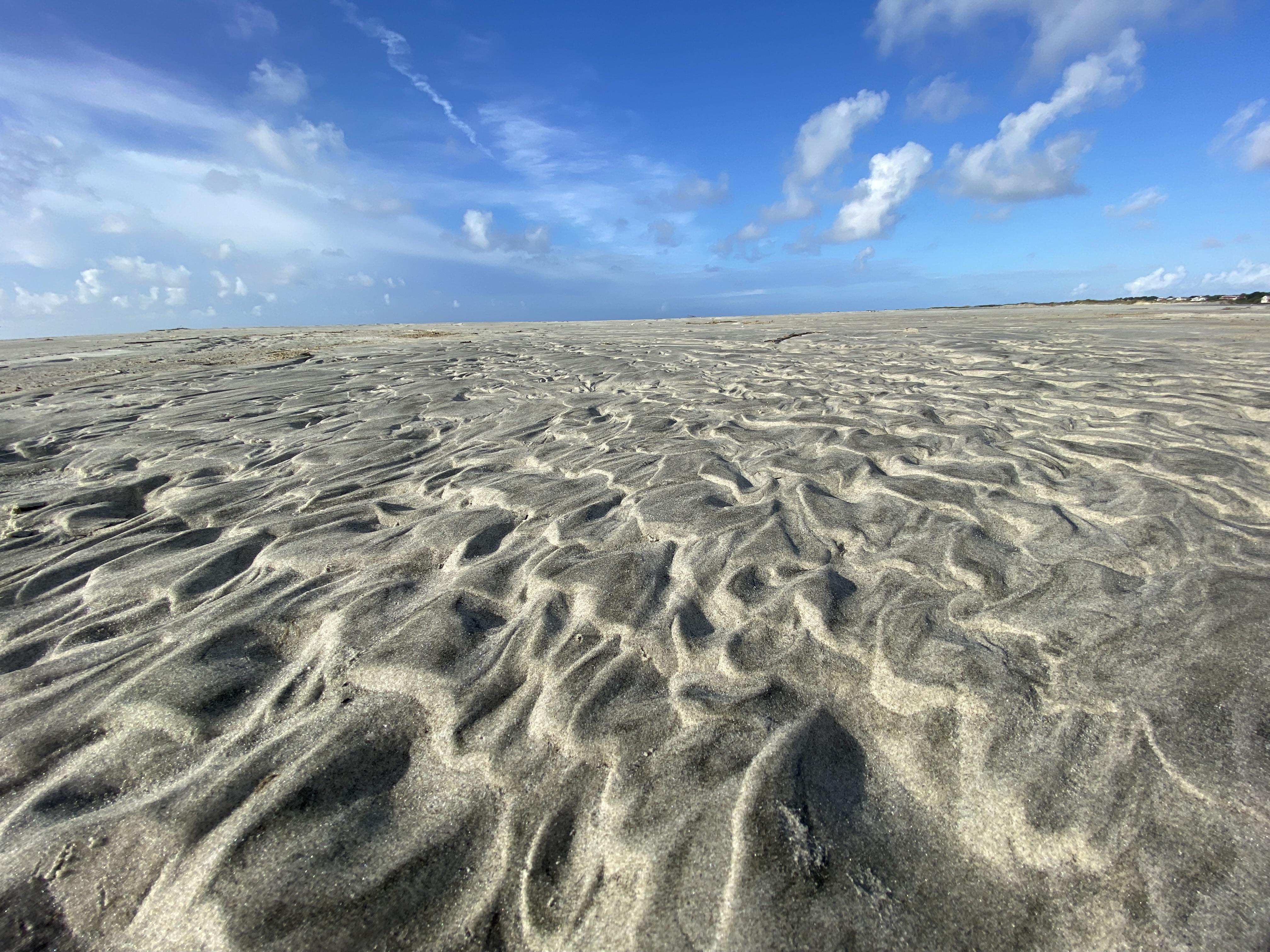 Kiawah Beach, where the Kiawah River meets the Atlantic. Texture that’s