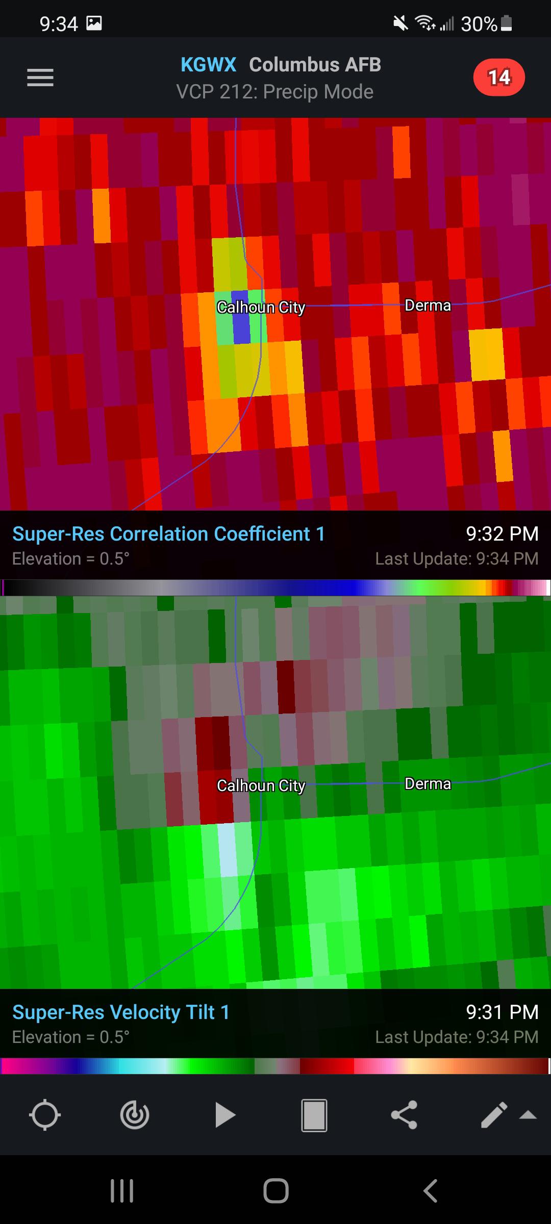 Looks like Calhoun City MS just took a direct hit r/weather