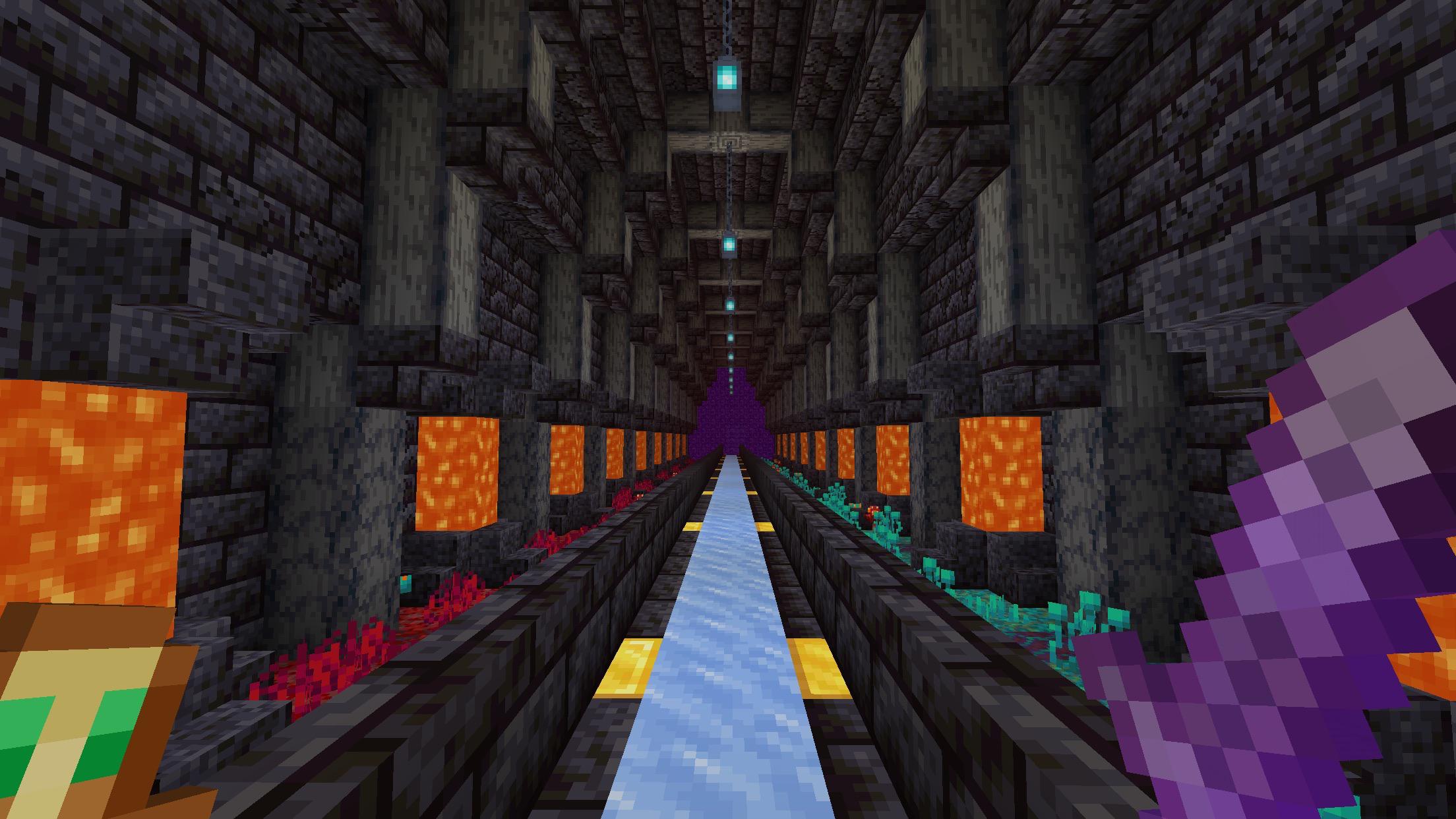 Made a 1.16 nether highway in 100 survival r/Minecraftbuilds