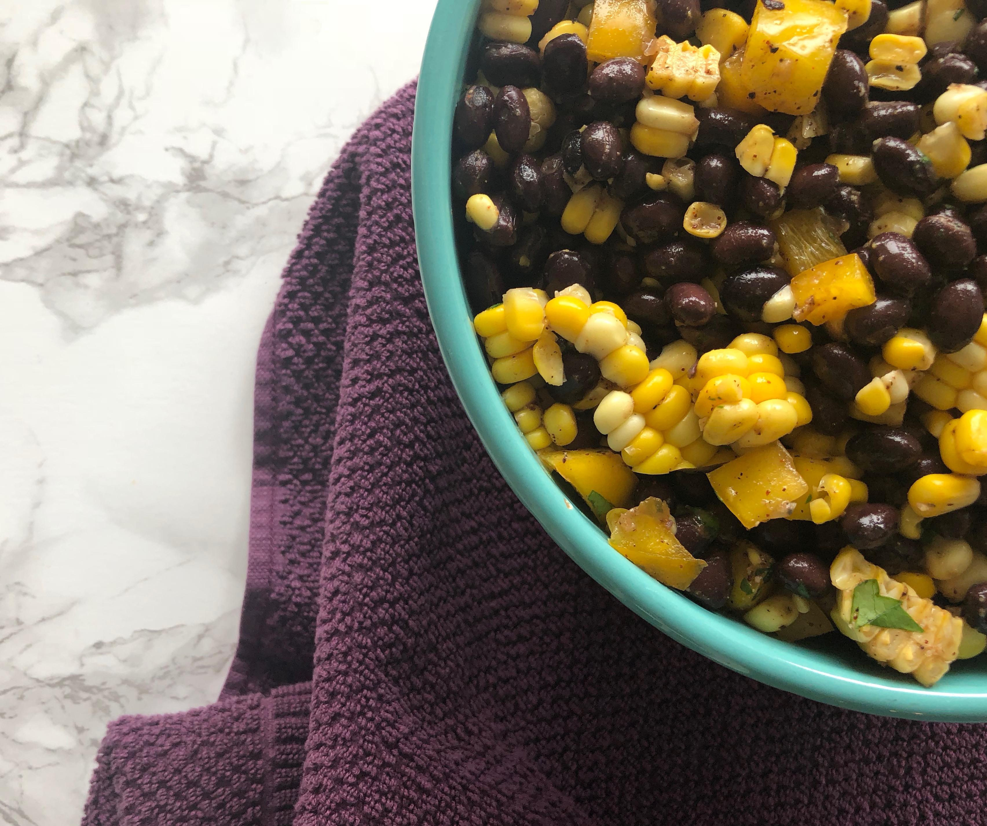 Lunch meal prep! Black bean and fresh corn salad! r/veganrecipes