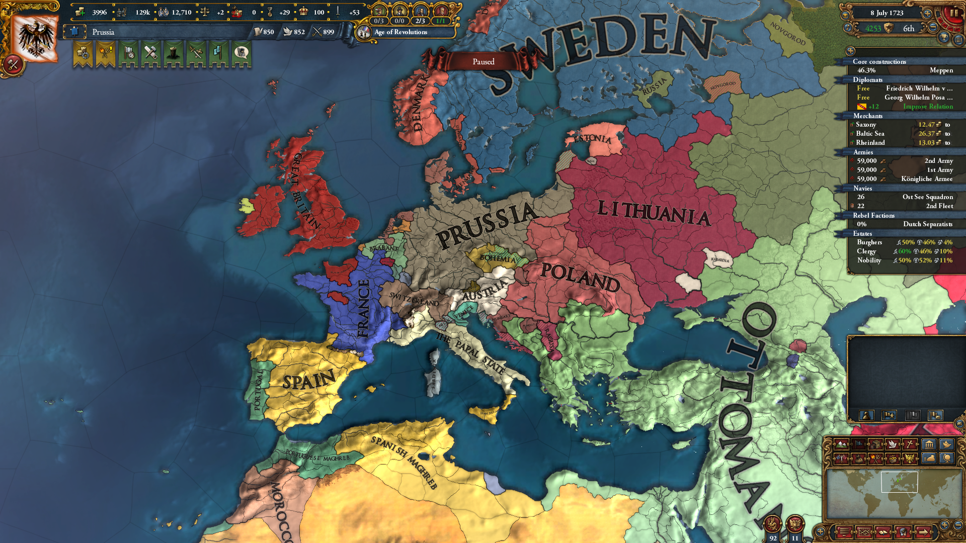 Finally completed my historical borders Germany (actually Prussia) game