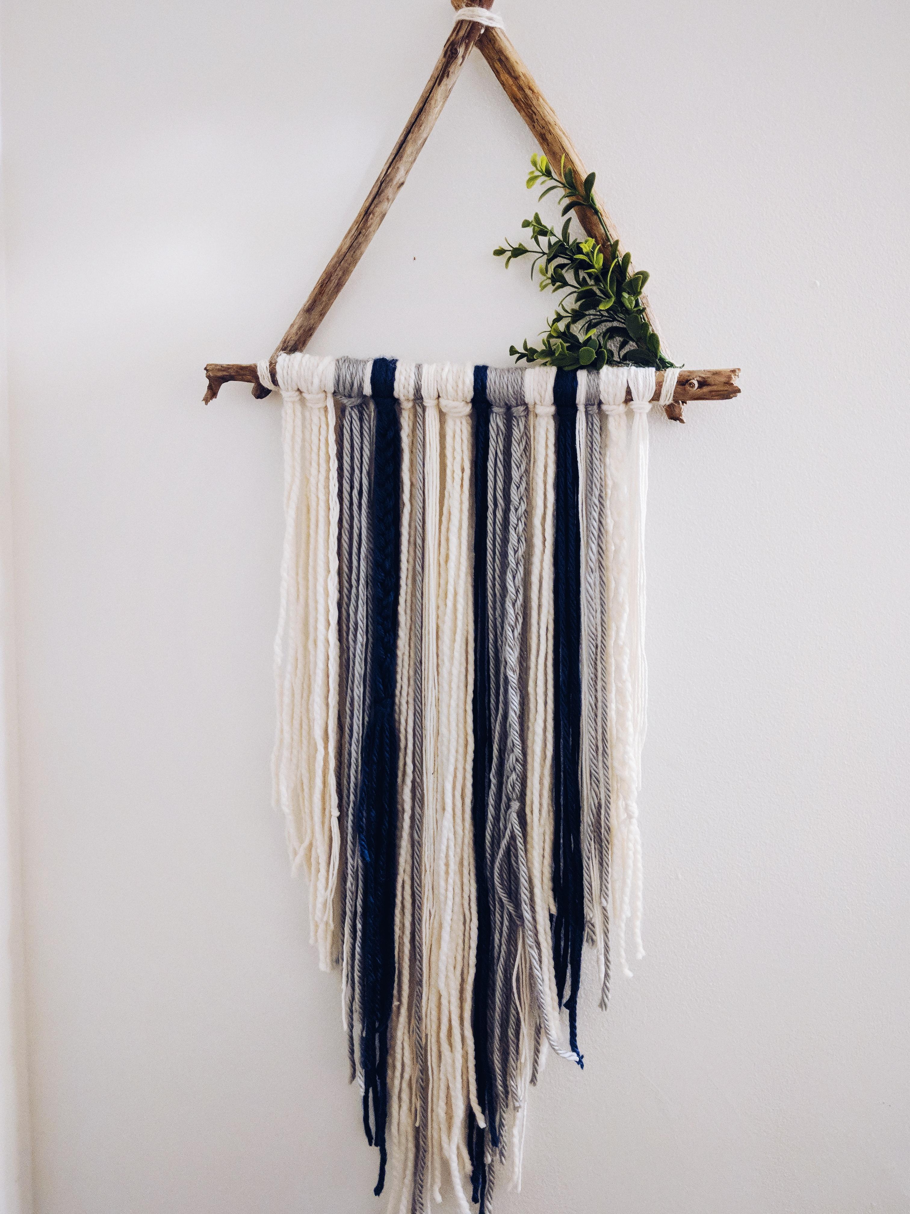 A wall hanging I made with driftwood from my backyard (on the