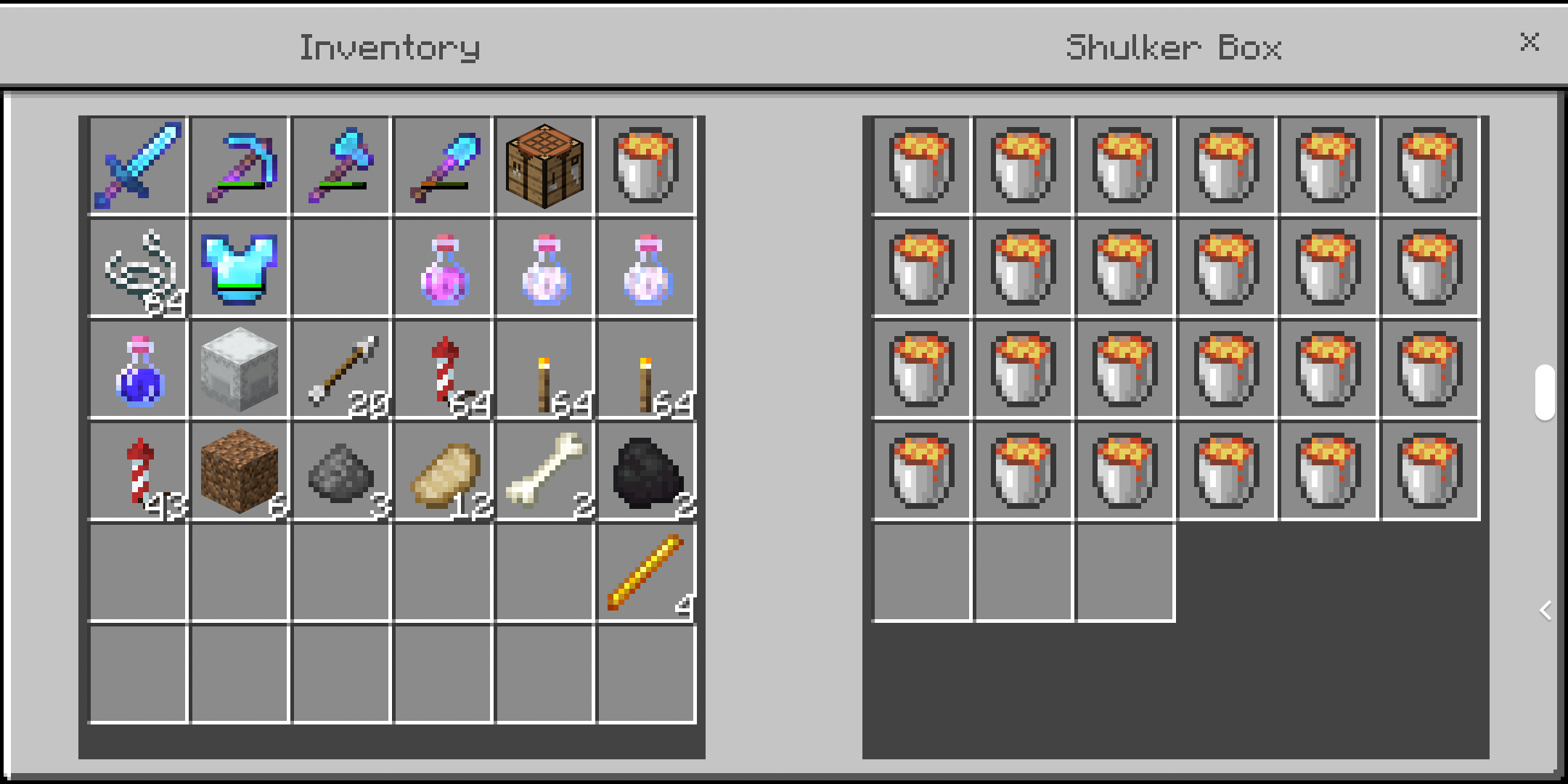 My new favorite use for Shulker Boxes Lava Buckets from the Nether