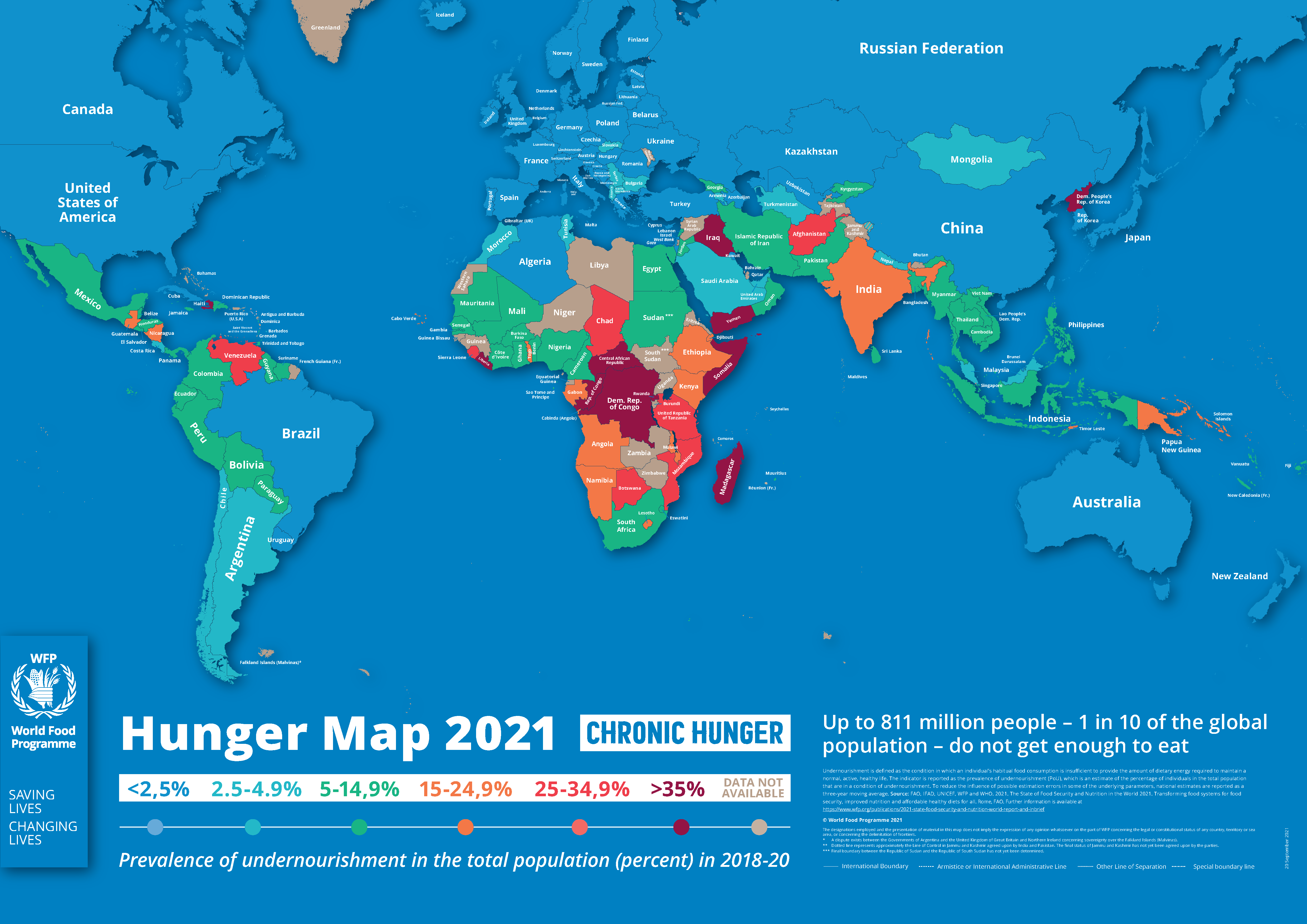Algeria's rating in UN WFP's World Hunger Map 2021 (data from 20182020