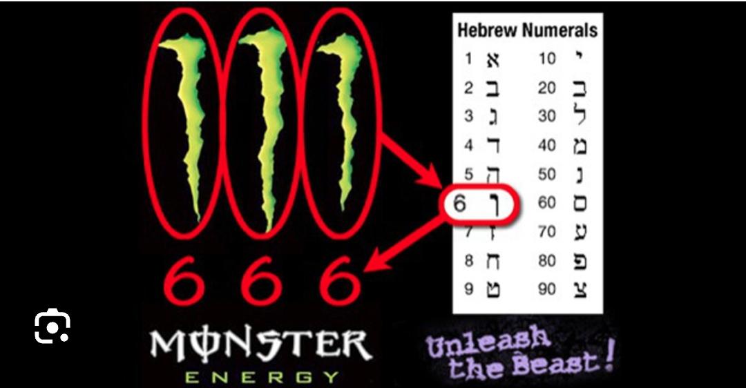 did you know the monster logo is 666 in Hebrew numbers? r/energydrinks