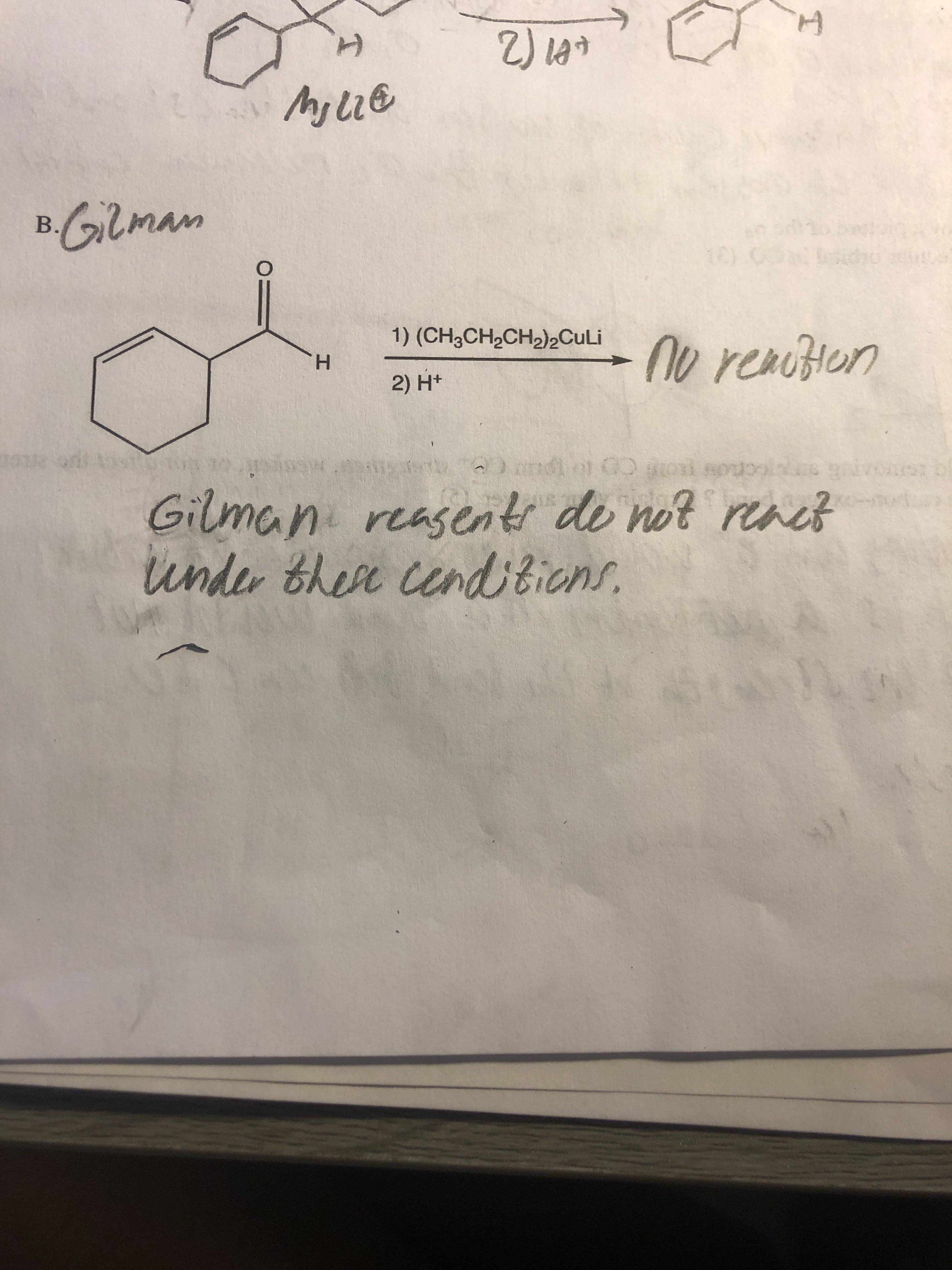Organometallics If a Gilman reagent was used in this reaction, is it