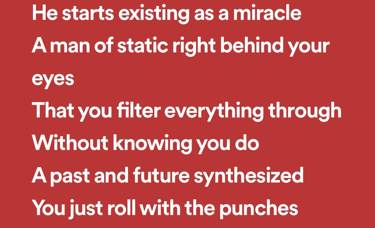 Just getting into Dawes. These lyrics from “Roll with the Punches