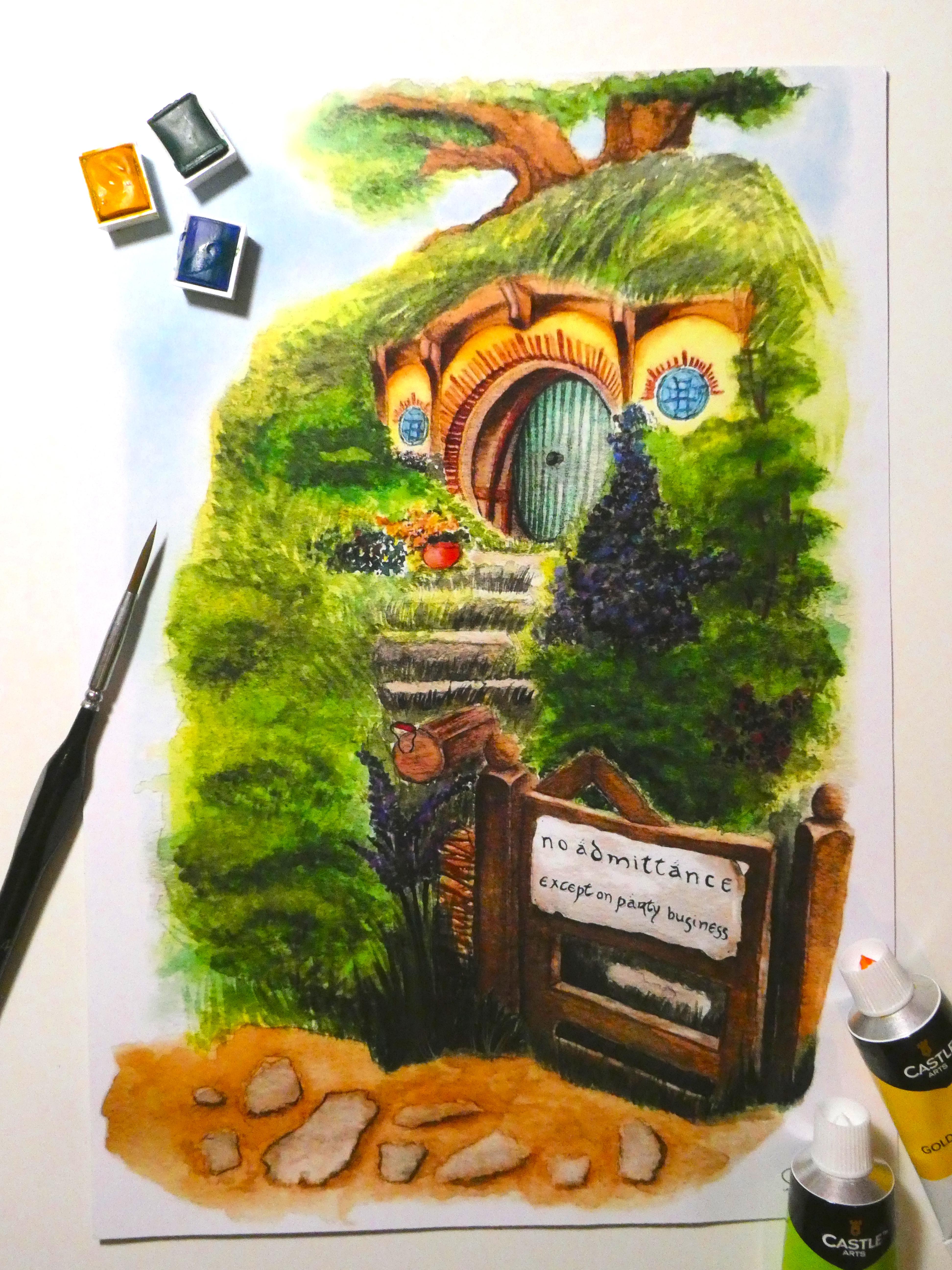 🍃Bag End prints made from my original watercolor painting! ) r
