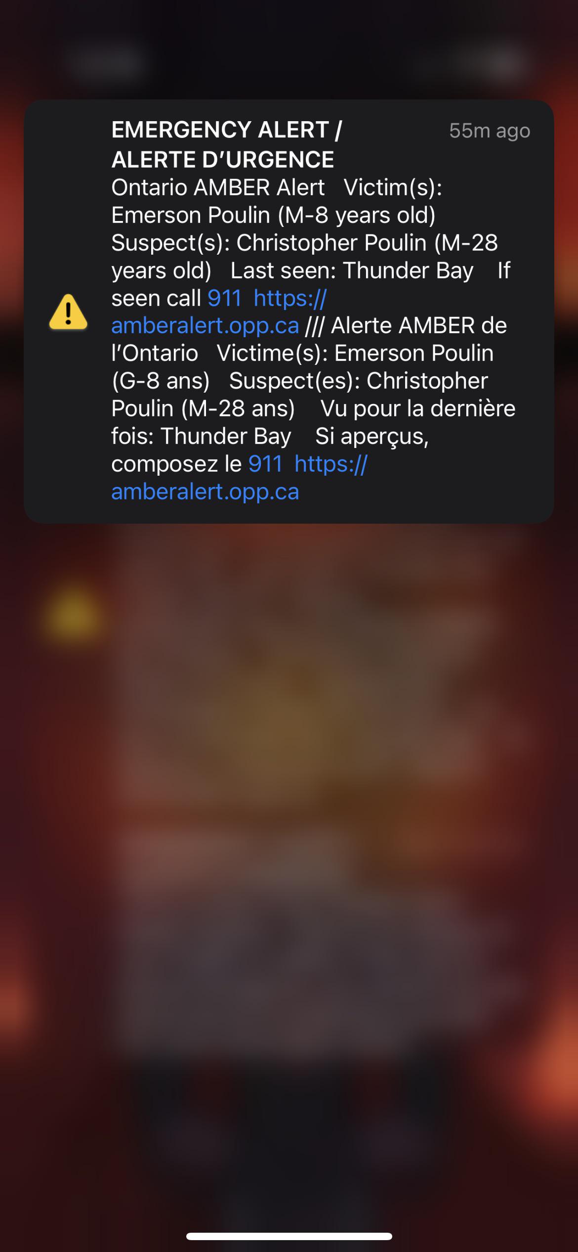 Amber alert yesterday r/EmergencyAlertSystem