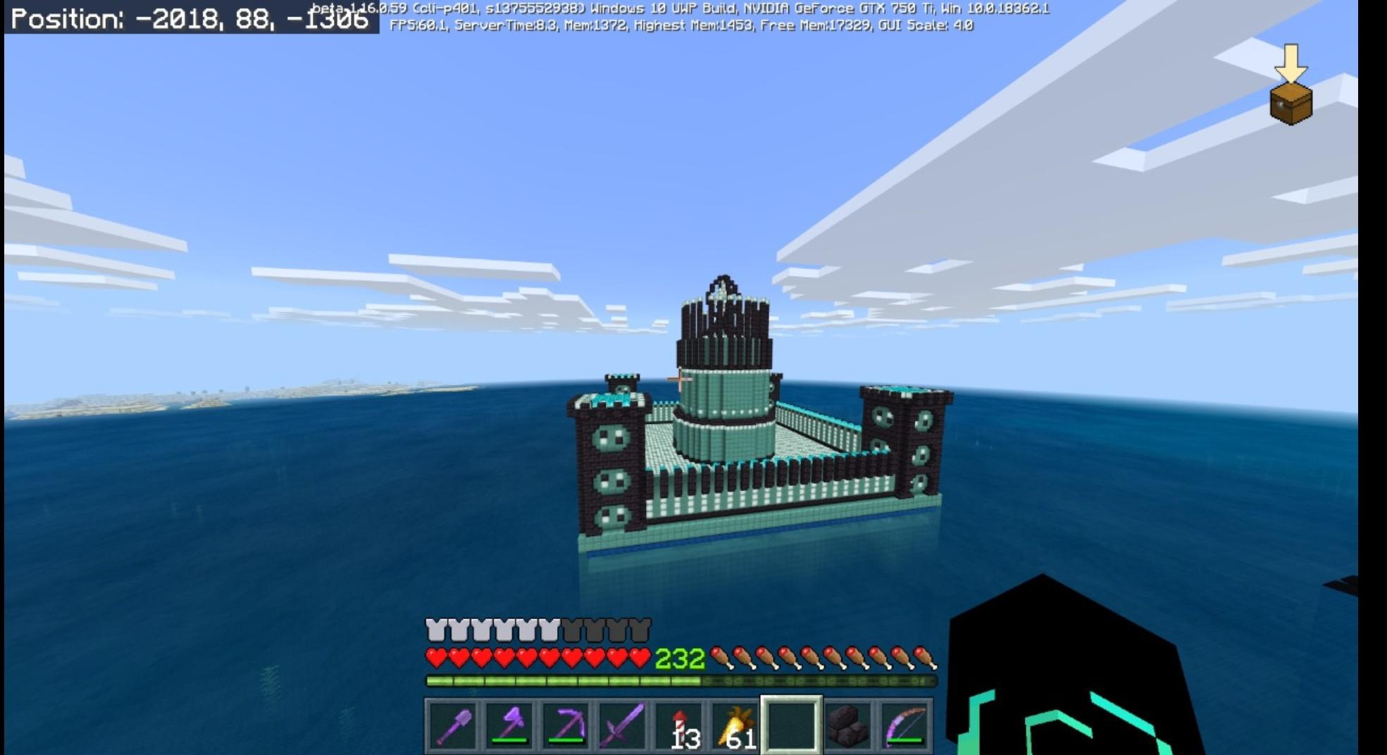 My guardian farm in the bedrock 1.16 beta Minecraft