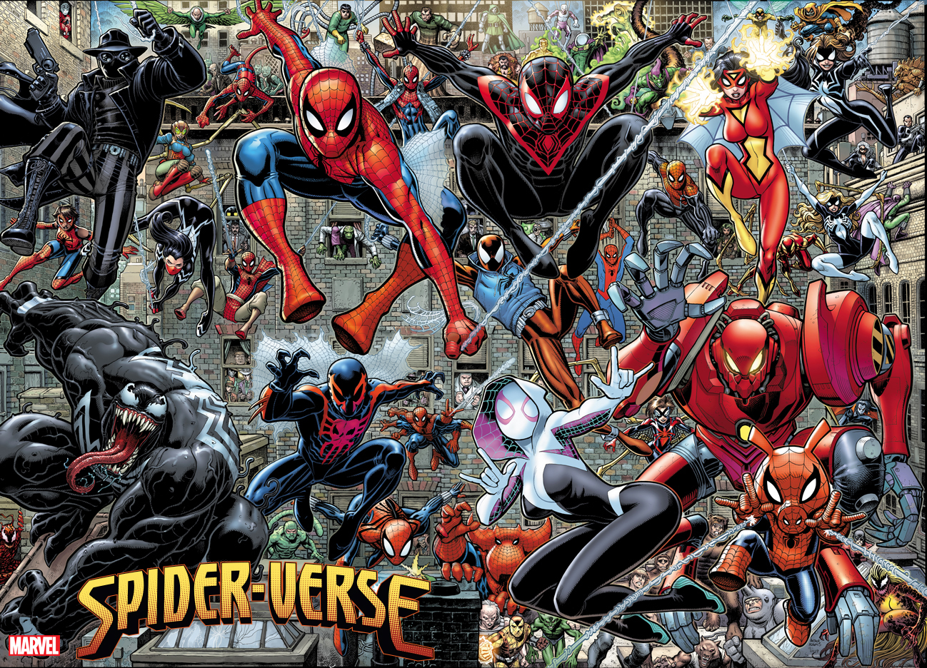 SpiderVerse Connecting Variant Covers by Art Adams