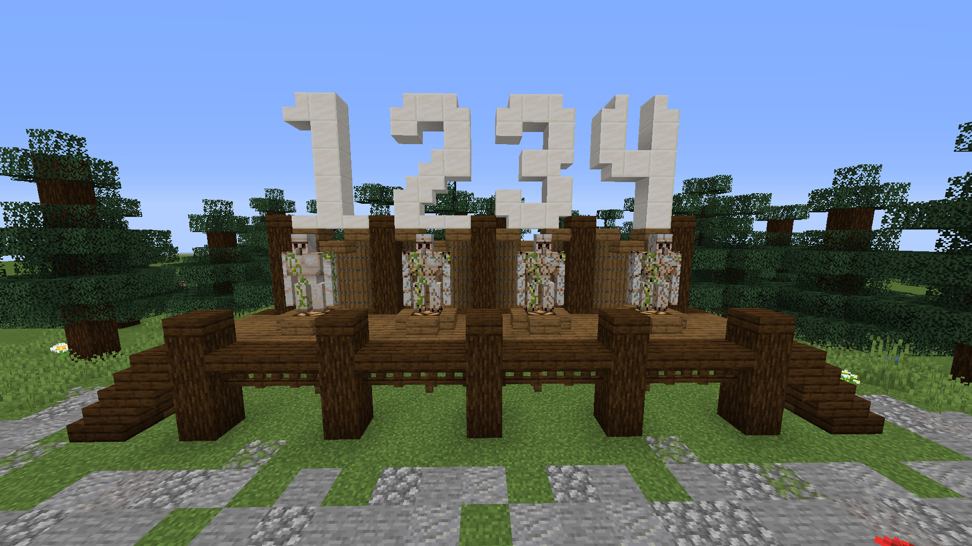 In the new 1.15, Iron Golems have 4 different stages of damage and can