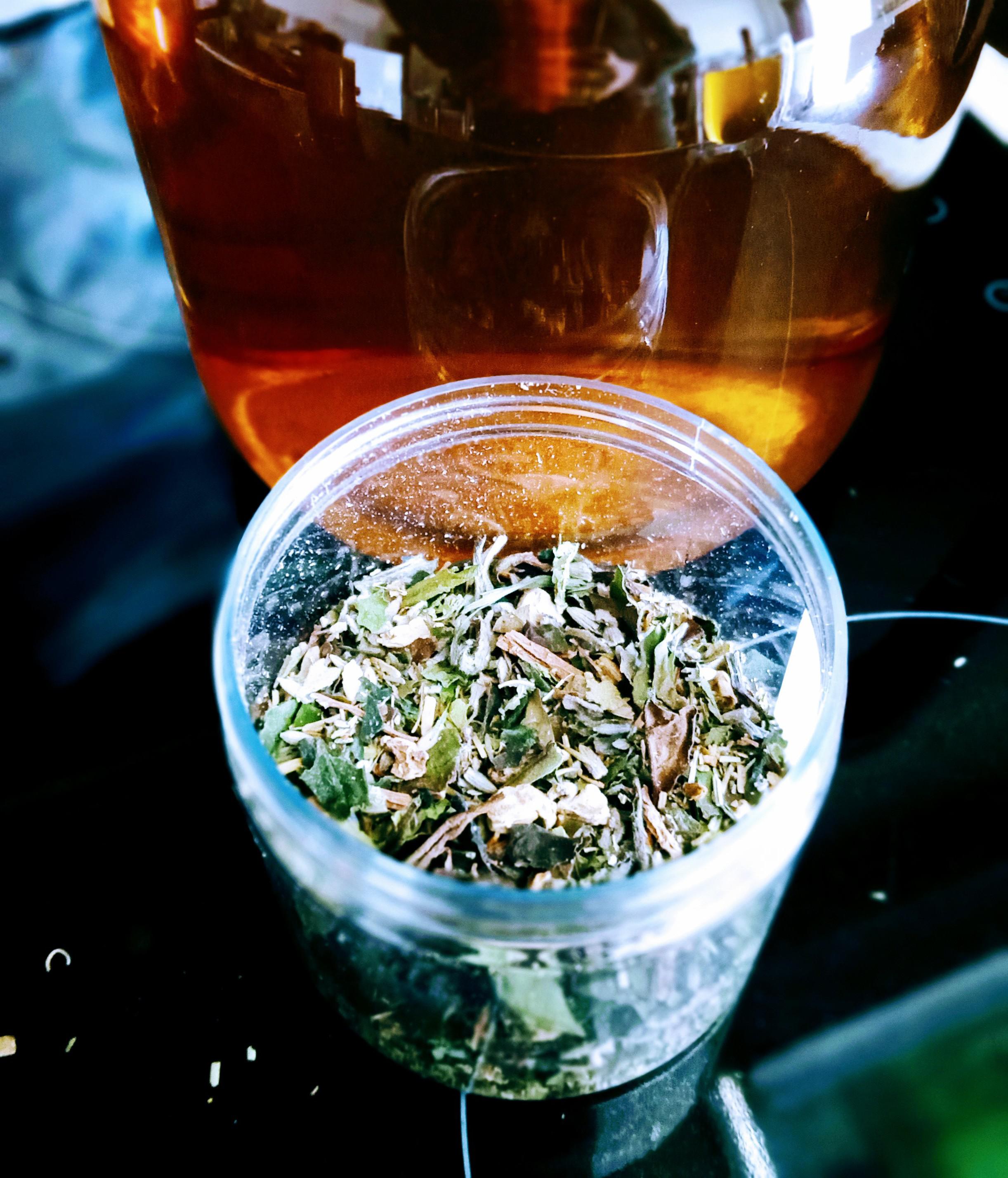 Mixed some herbal tea for my PMS. First attempt, let's hope it helps