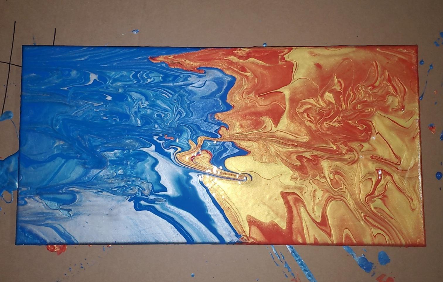 My pour painting I did today. r/PourPainting