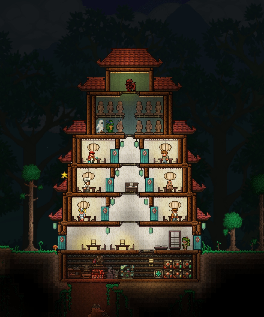 Managed to get a hold of dynasty wood very early in game. r/Terraria