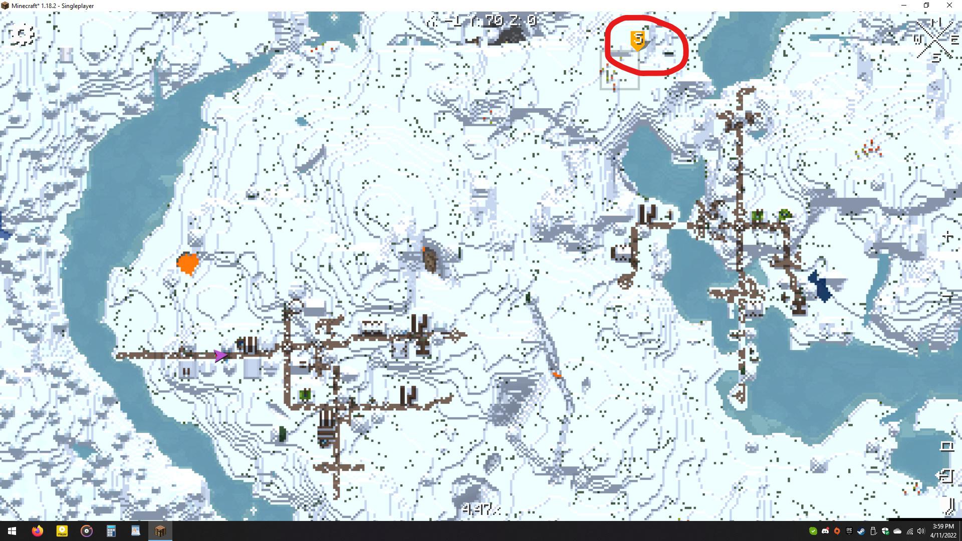 Wintery Spawn with 2 Villages close by (Java 1.18.2) r/minecraftseeds