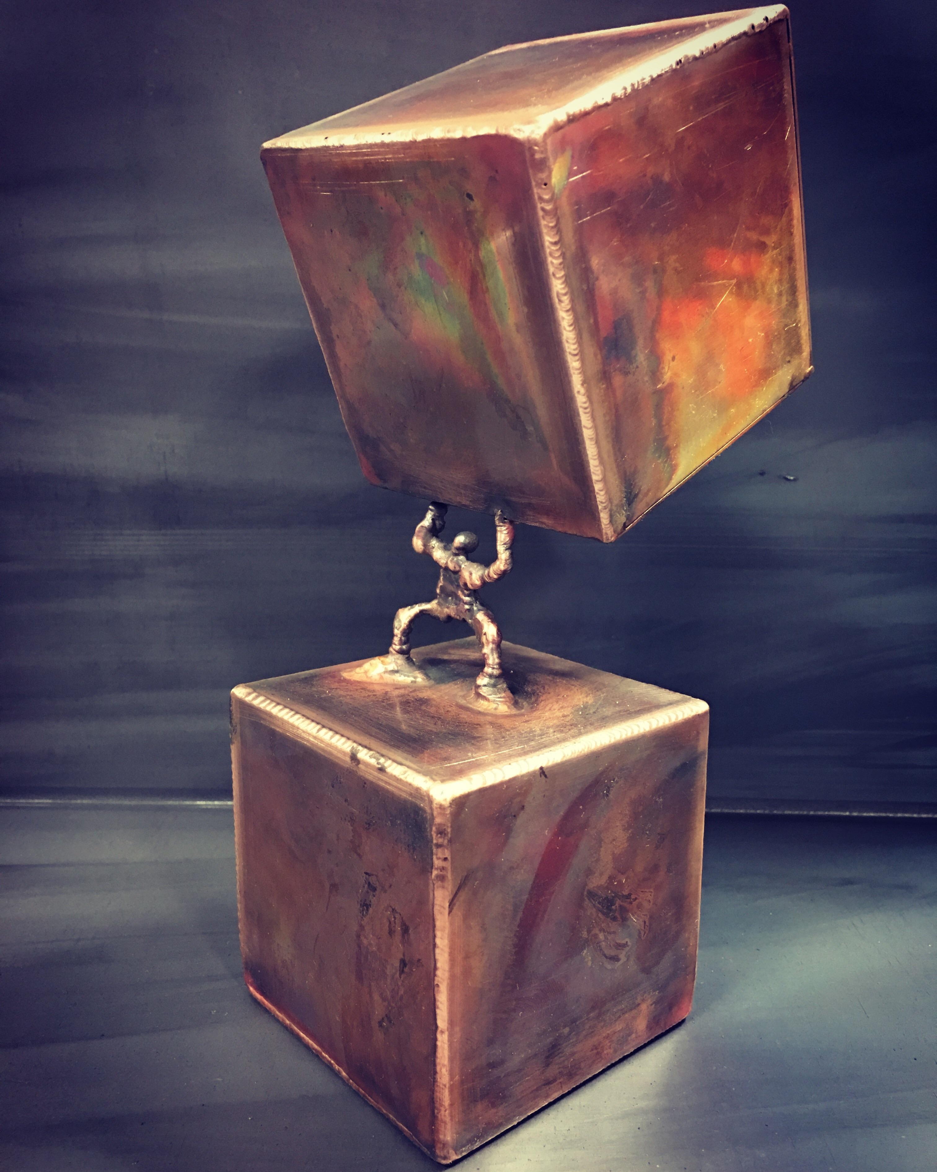Conquered copper, welded art, 9"x3"x3" r/Art