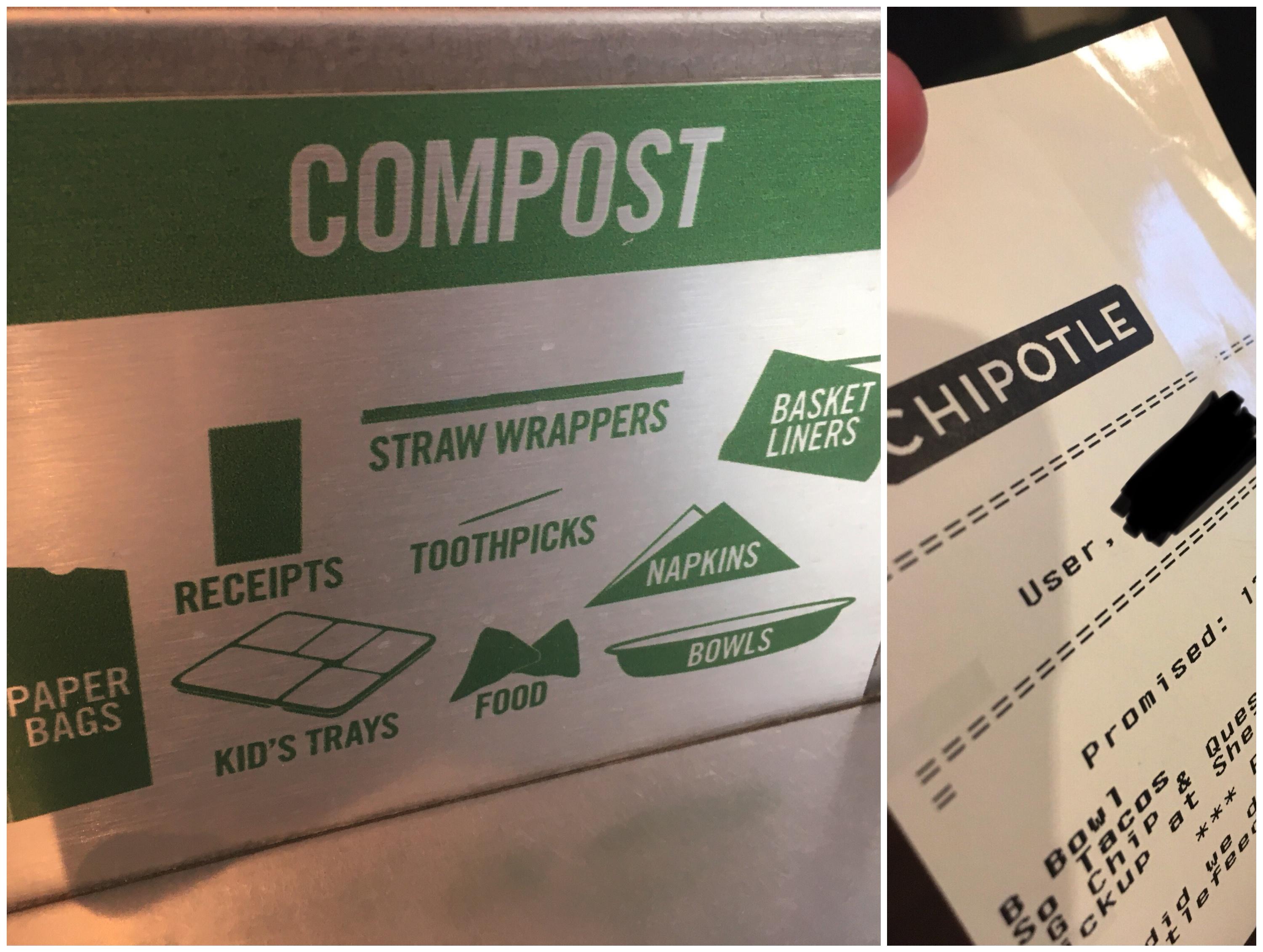 So, Chipotle's receipts are compostable! I ran it under water to double