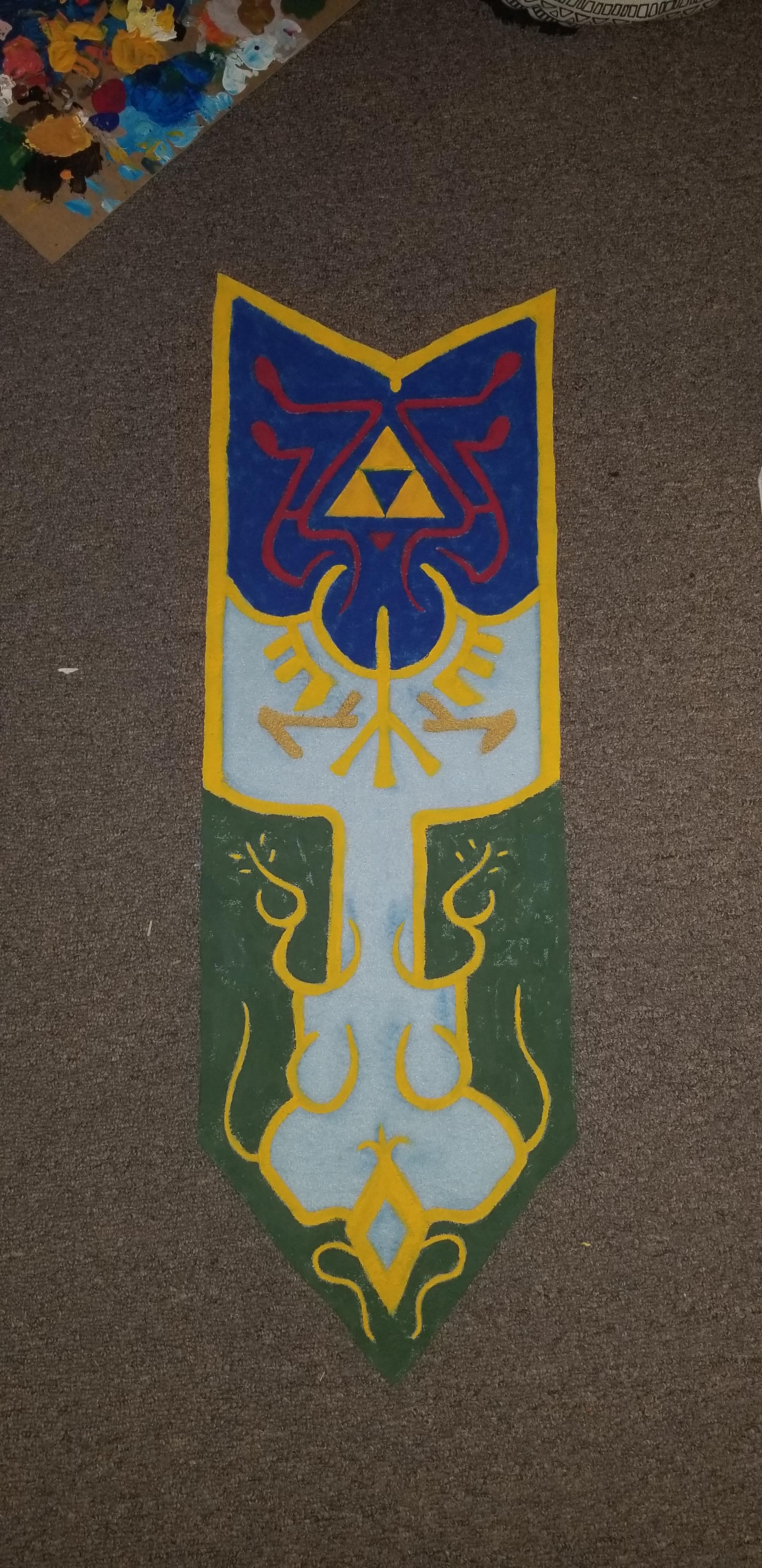Made a handpainted Princess Zelda tapestry for my brother, gotta fix a