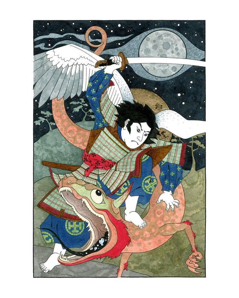 A Japanese depiction of St. Michael the Archangel as a samurai. r