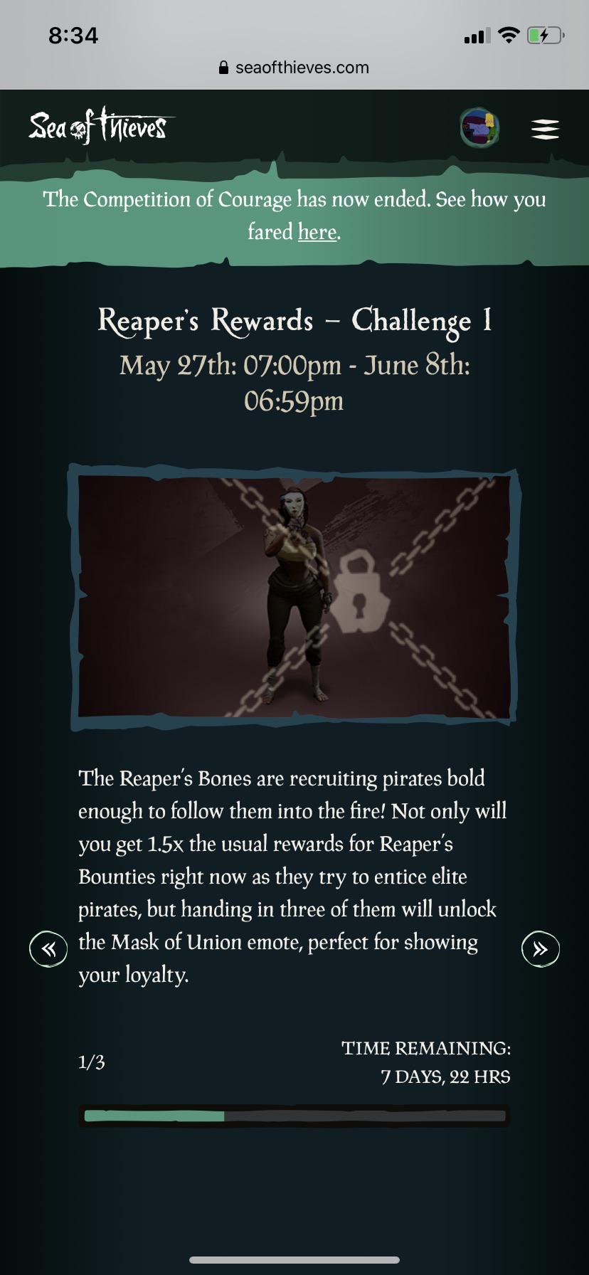 how do I do this challenge is it reaper chest turn ins?? r/Seaofthieves