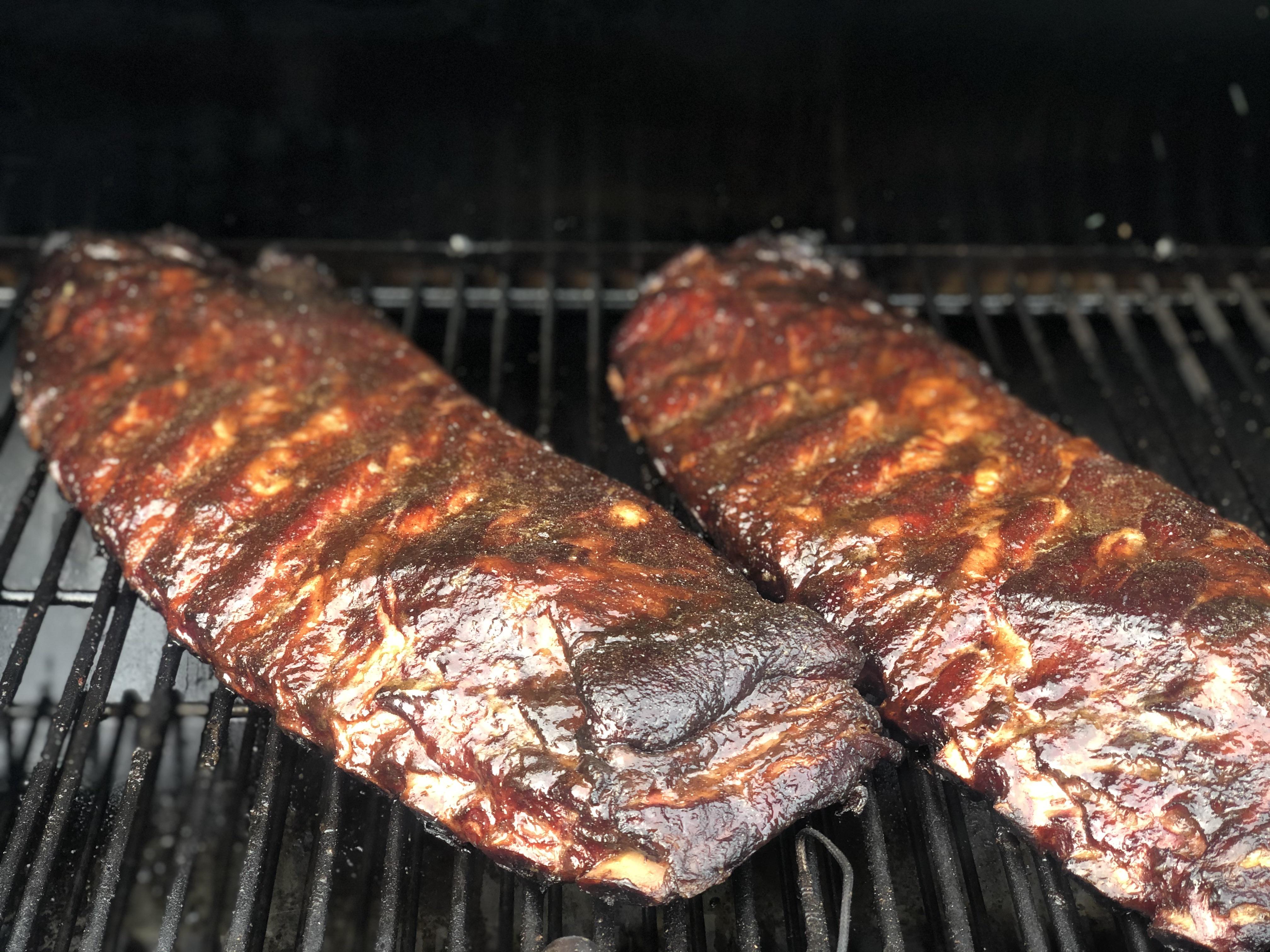 Couple St Louis racks (321) with a maple bourbon glaze from last week