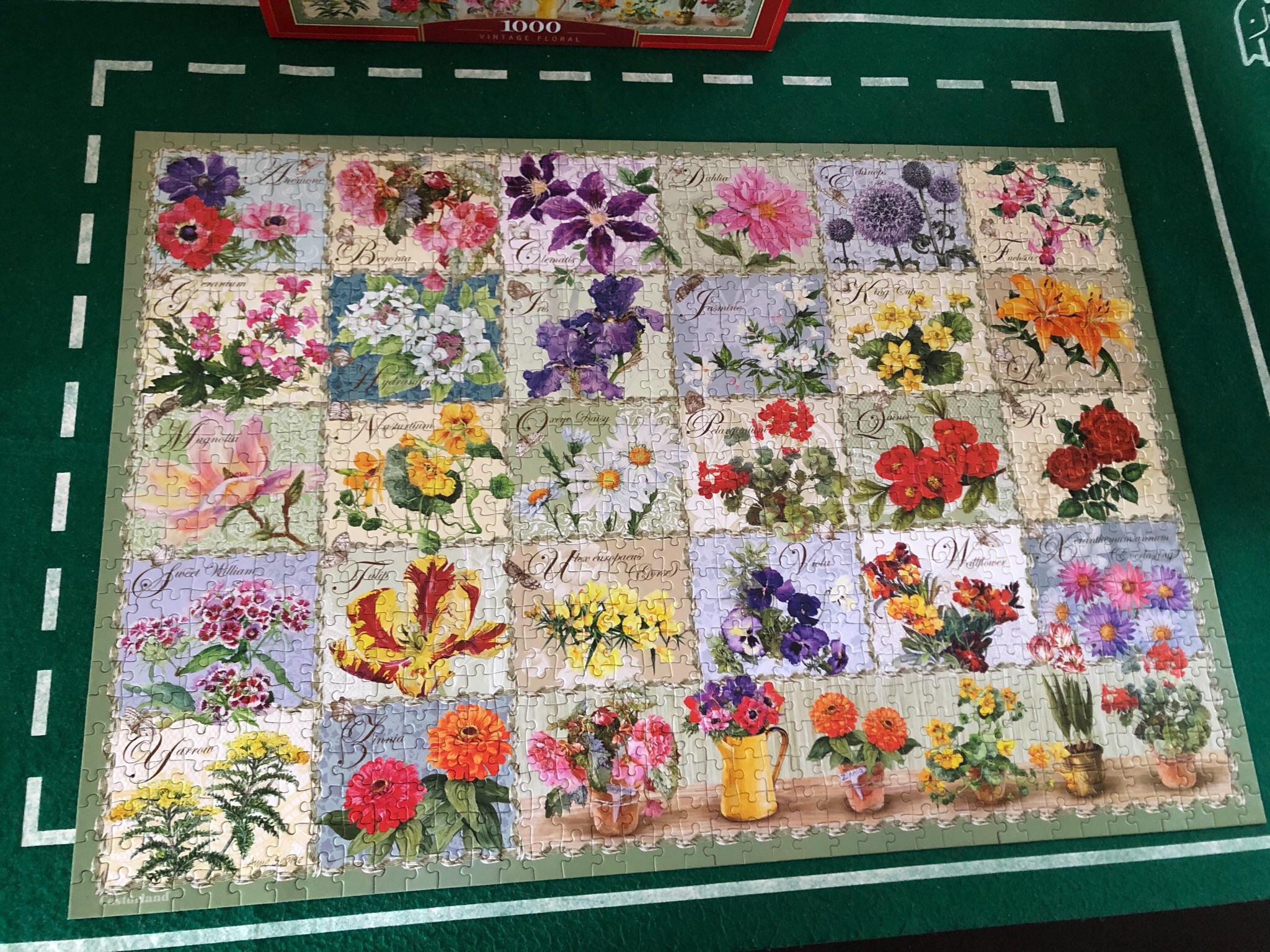 Vintage Floral, 1000 pieces. My first Castorland puzzle. Decent quality