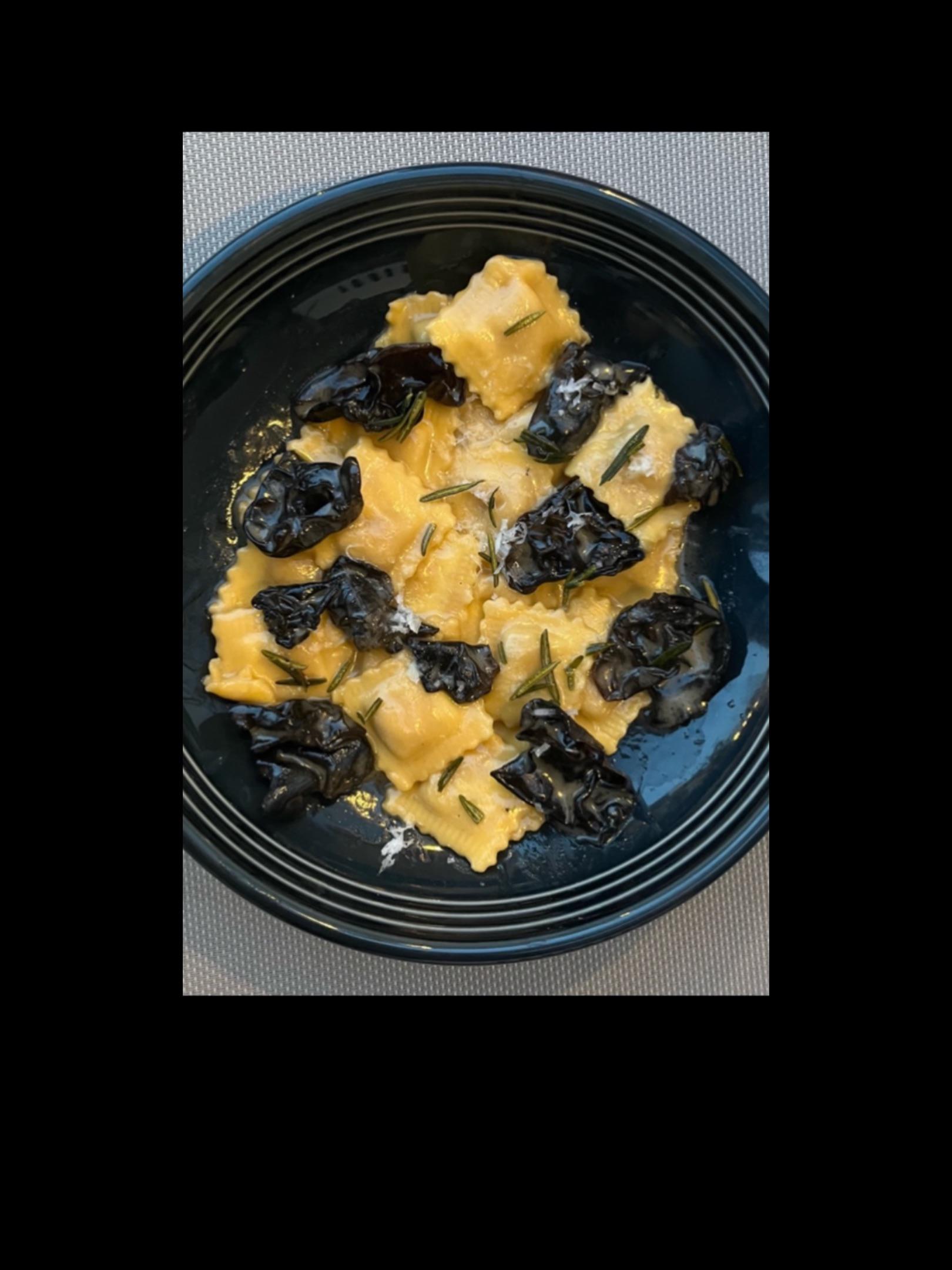 Prosciutto & Mascarpone Ravioli with Wood Ear Mushrooms r/pasta