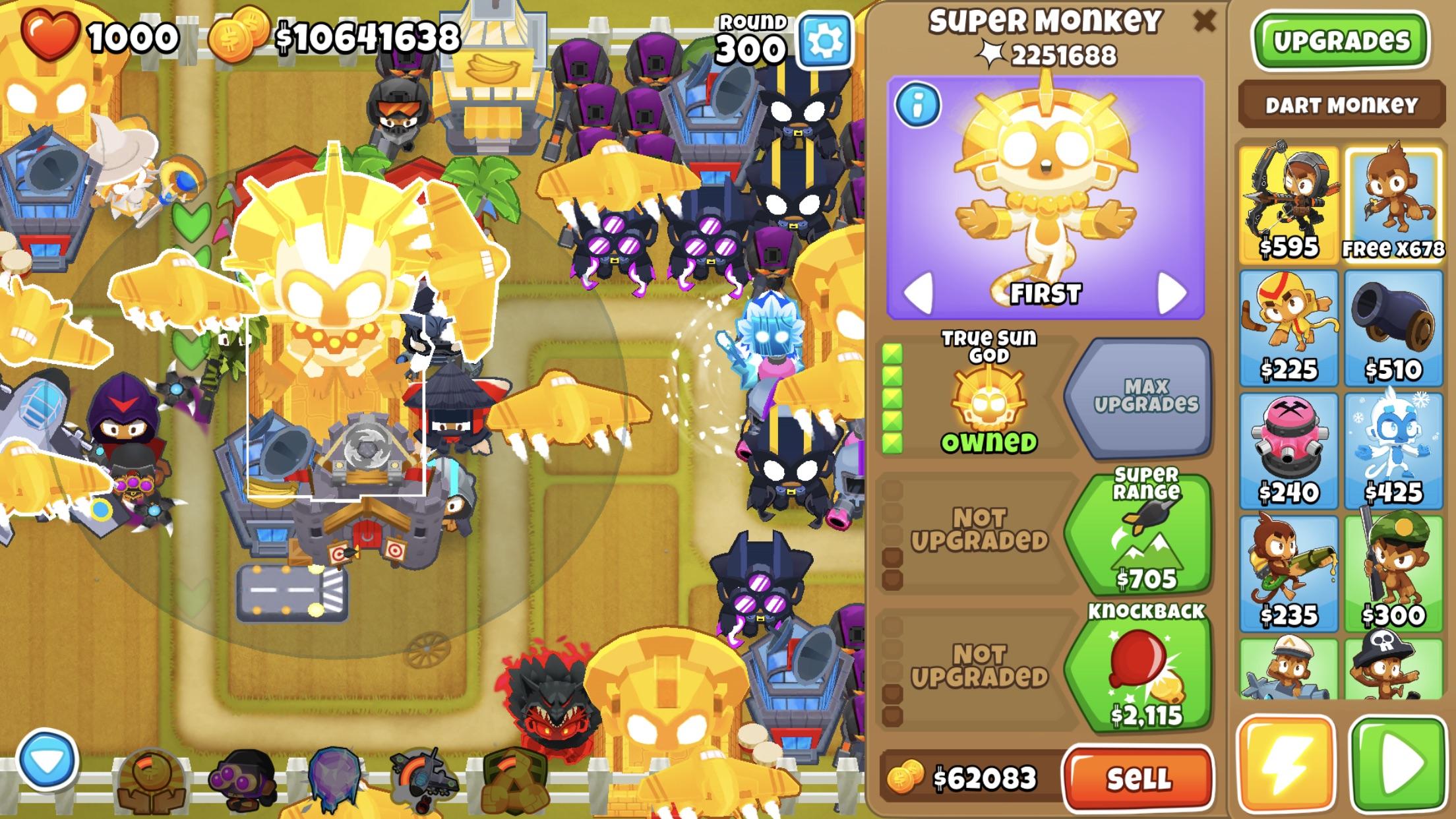 Bloons Tower Defense 6 True Sun God Tower Defense Game's