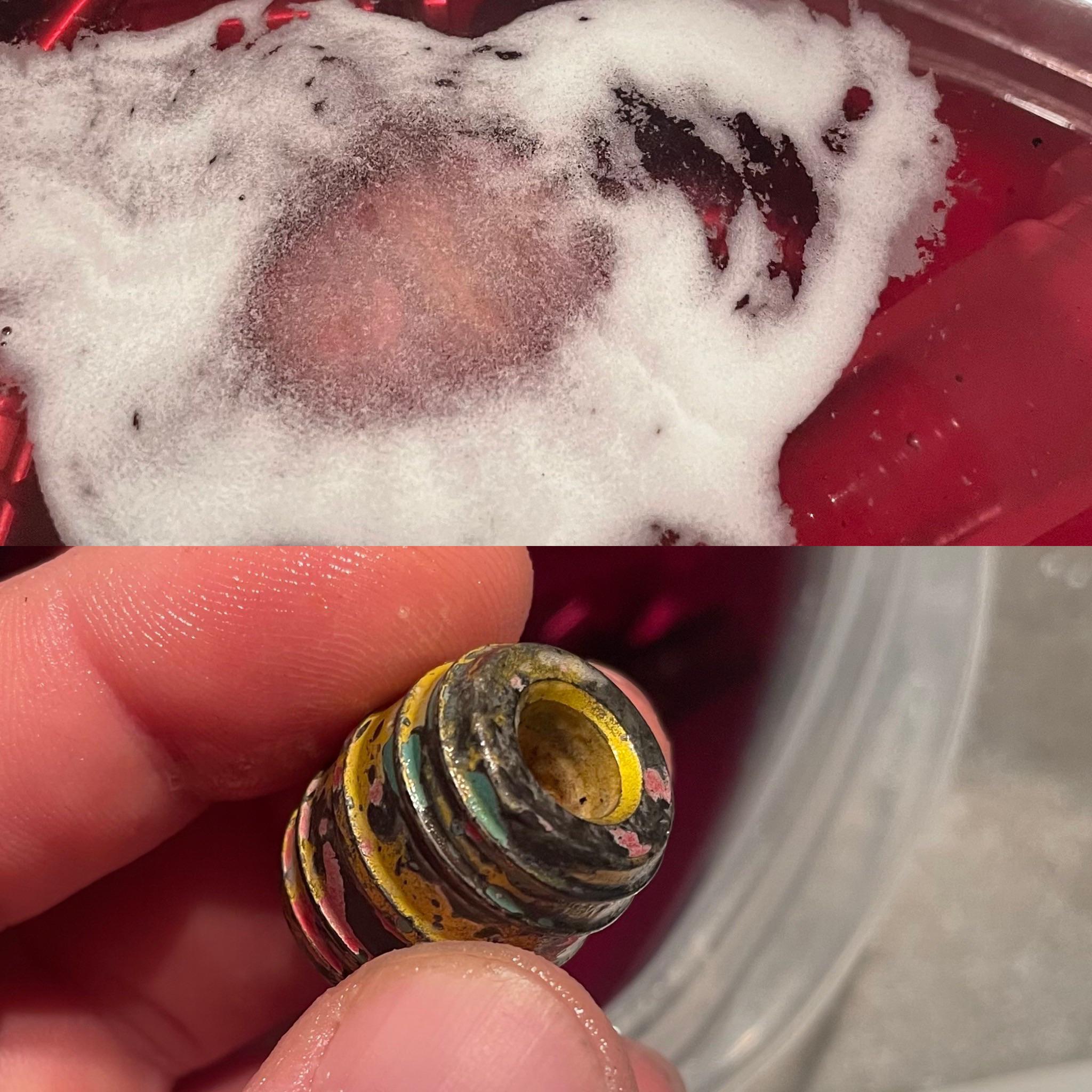 Hum… i used The Purple Power Original Soaking Solution to clean my Joe