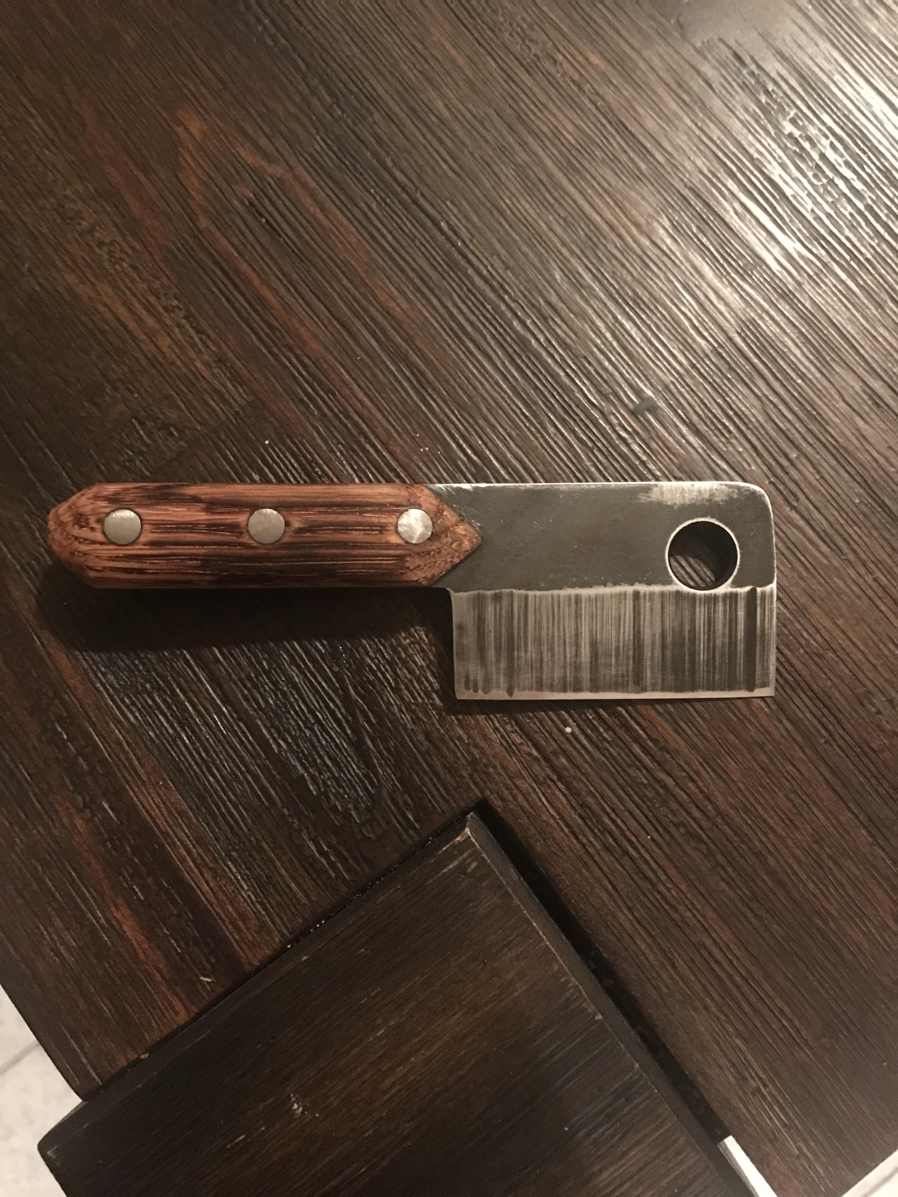 Little cleaver I made out of some scraps. r/knifemaking