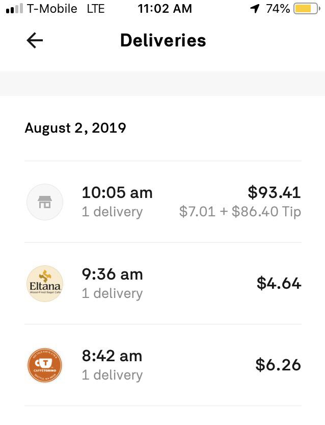 Good start to my day finished a catering delivery with the tip rolling