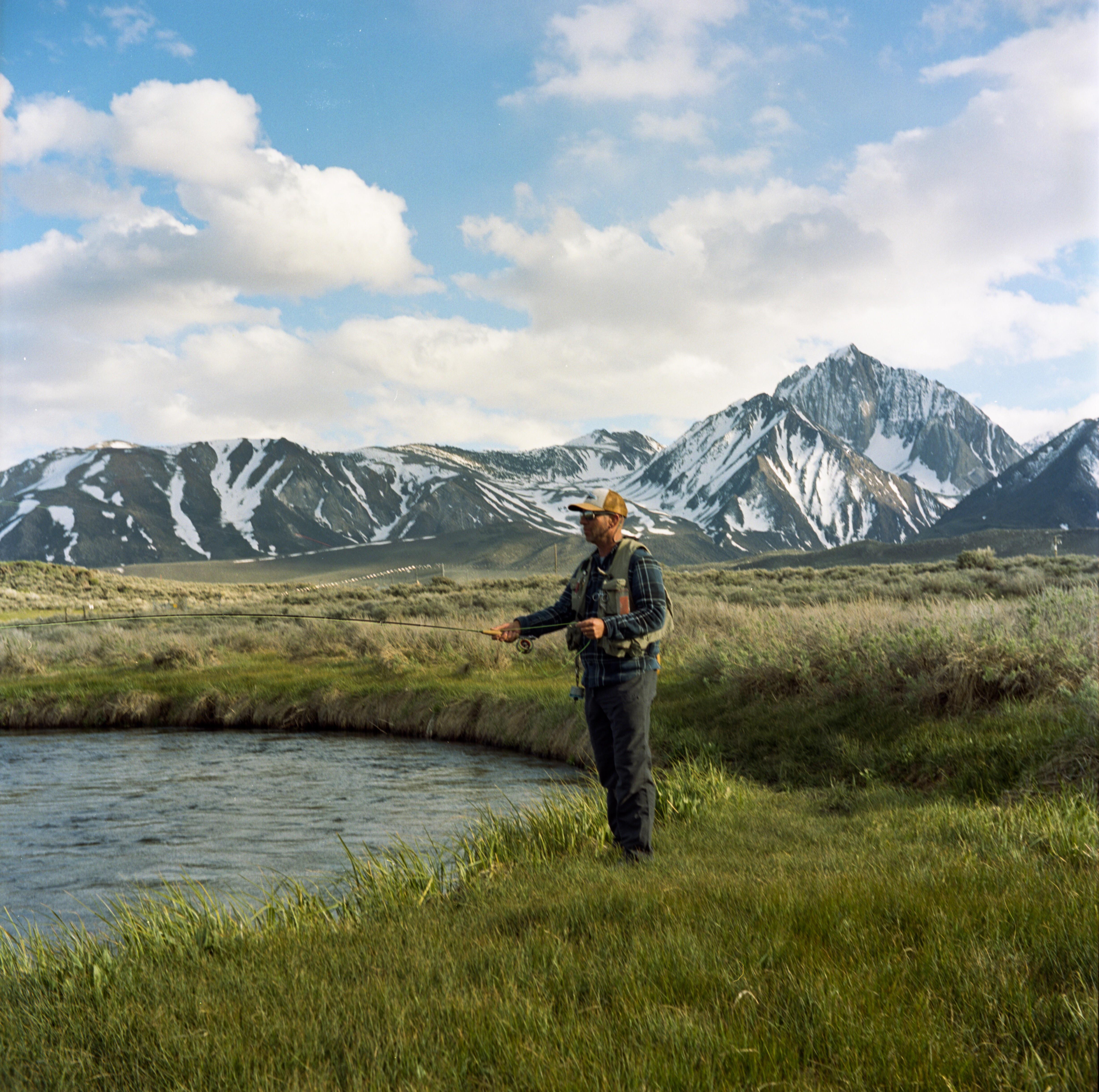 My dad throwing around a nymph at Hot Creek, CA r/flyfishing