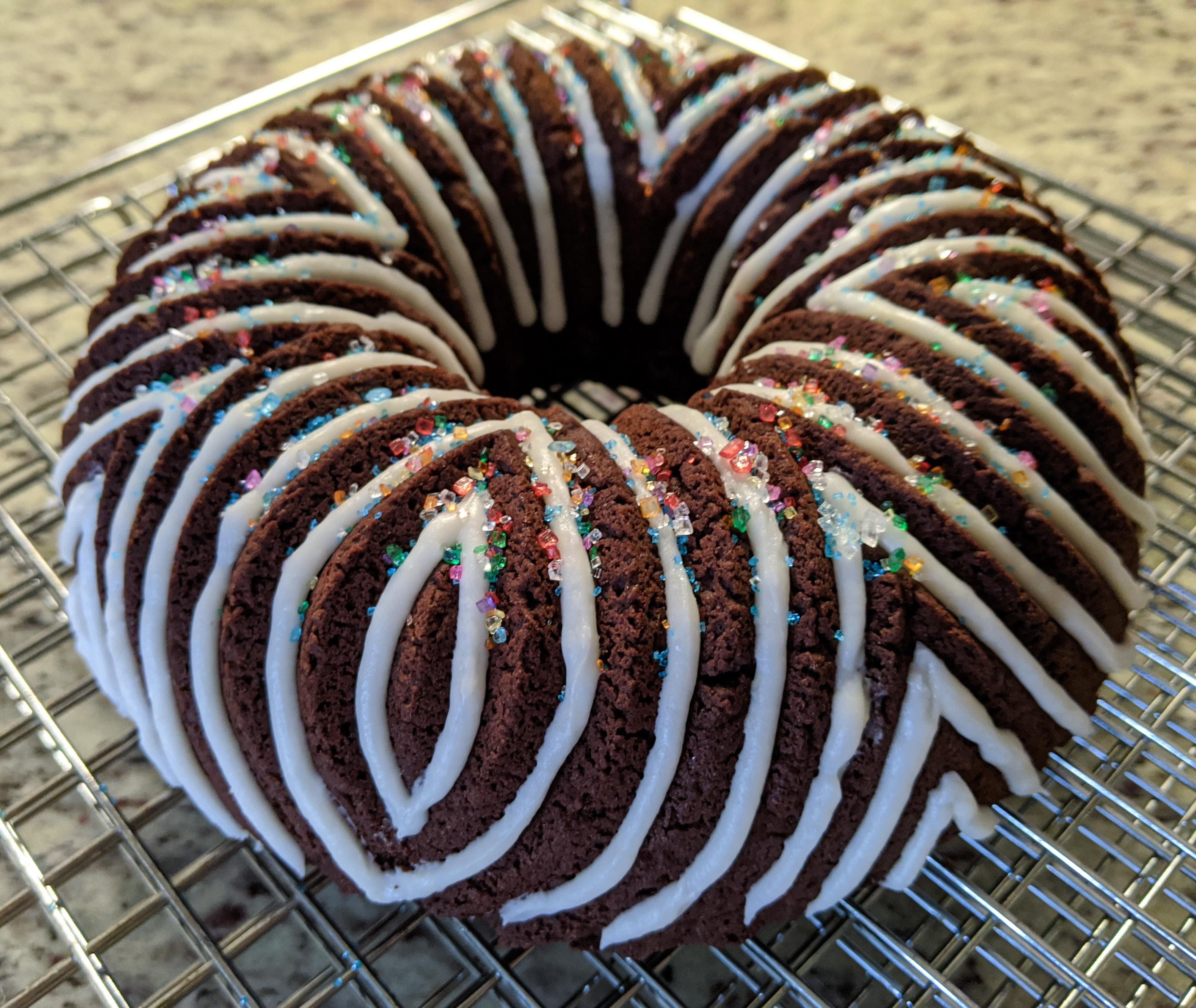 Made the mythical diet soda cake! 1 box GF cake mix, 1 can of diet coke