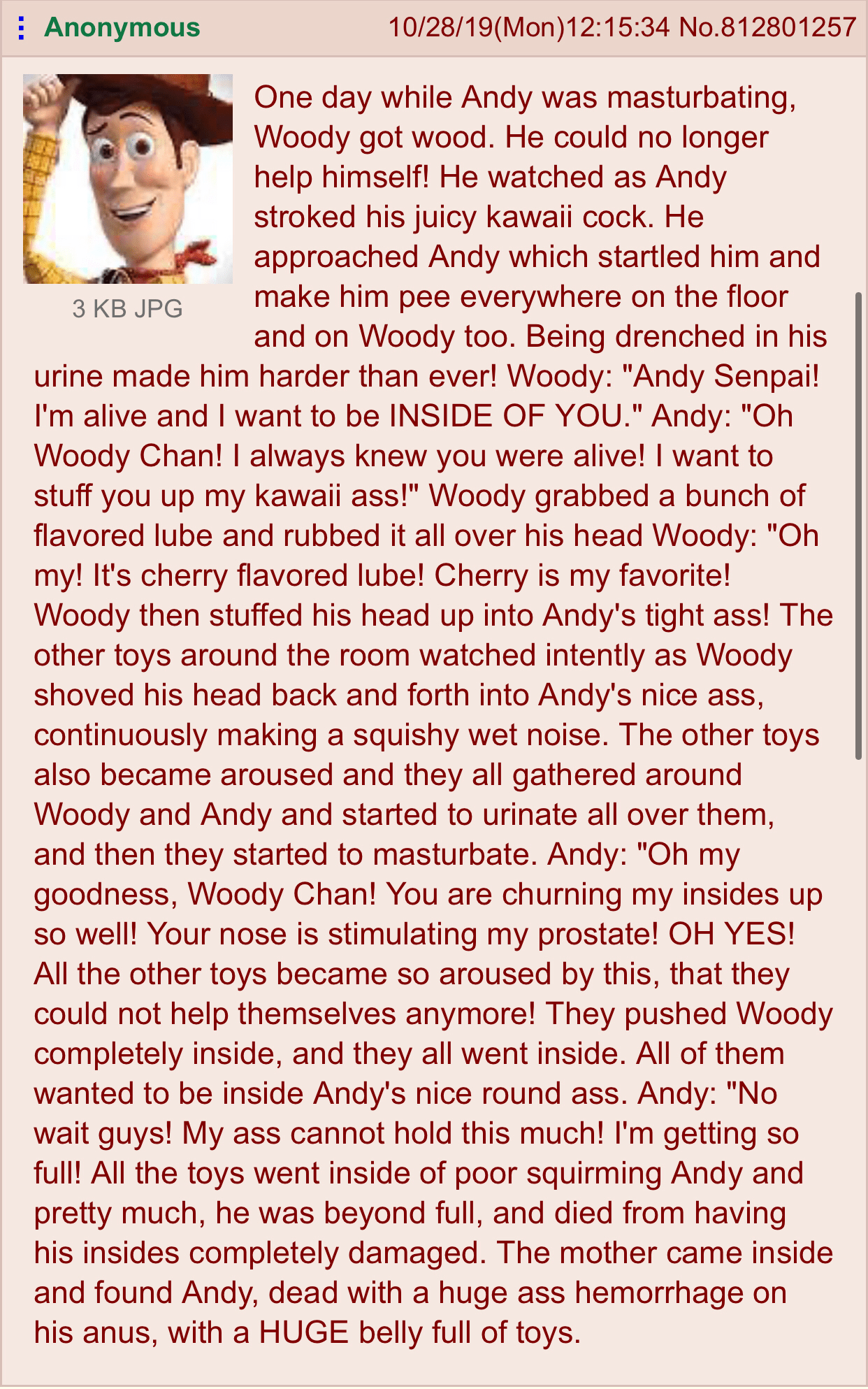 Andy plays with woody 4chan