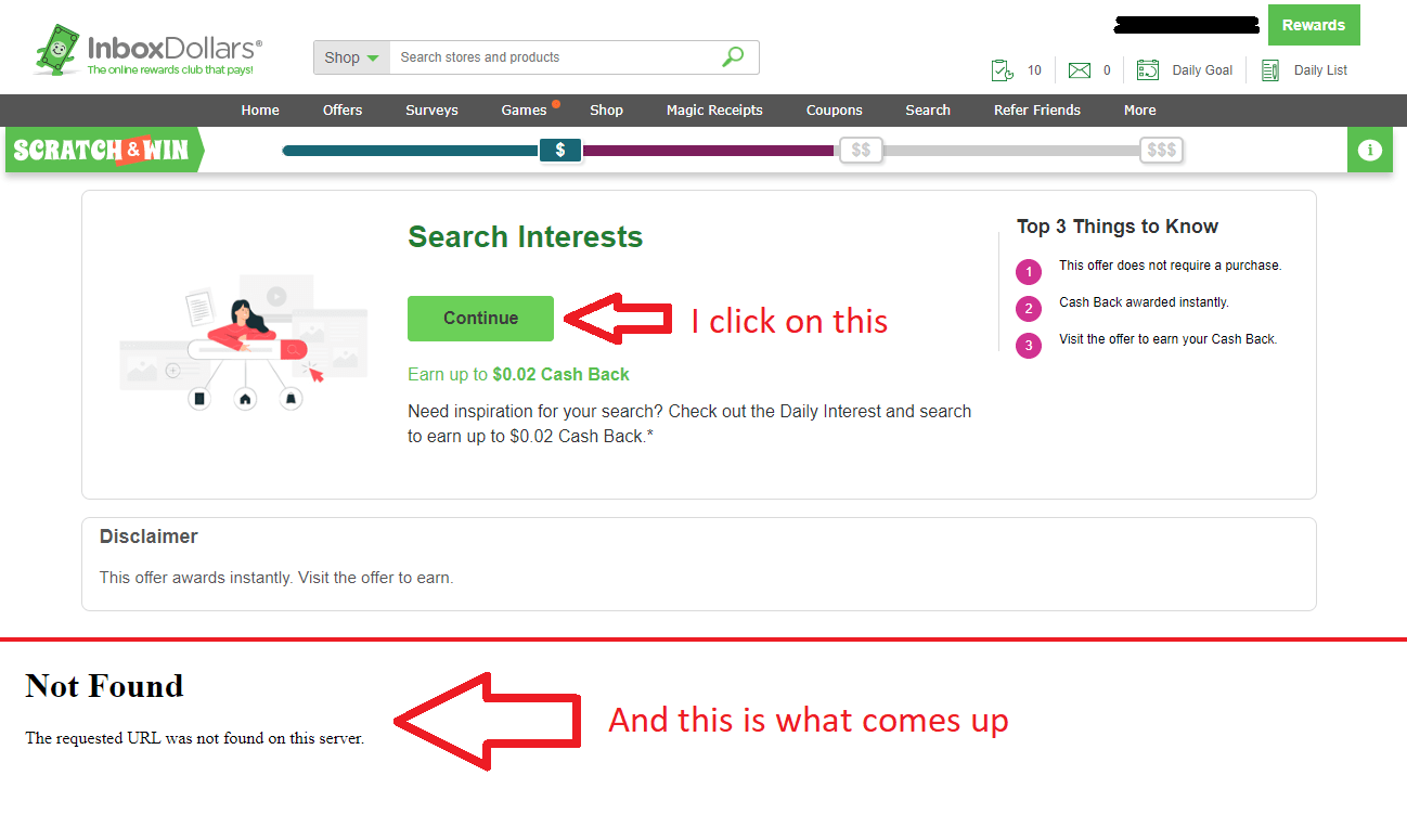 Offers not working r/InboxDollars