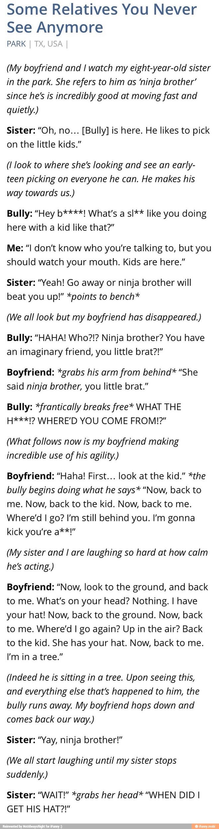 She said ninja brother, you little brat. thatHappened