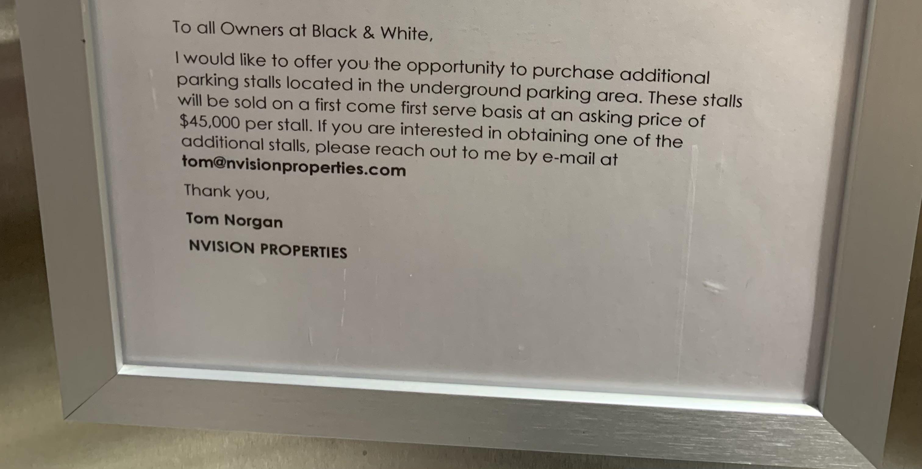 Parking stall for sale r/VictoriaBC