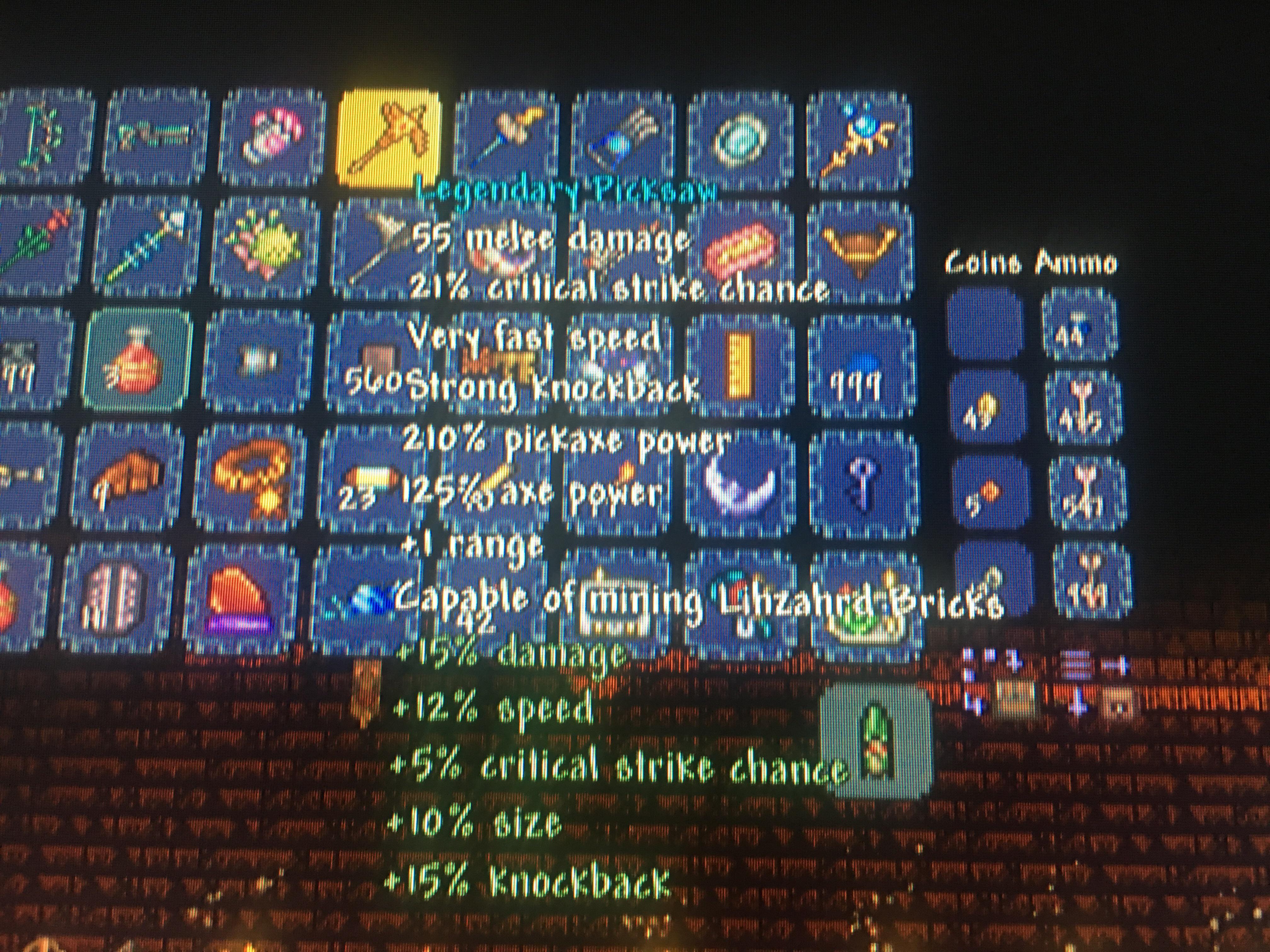 Just killed Golem and got this modifier on my picksaw r/Terraria
