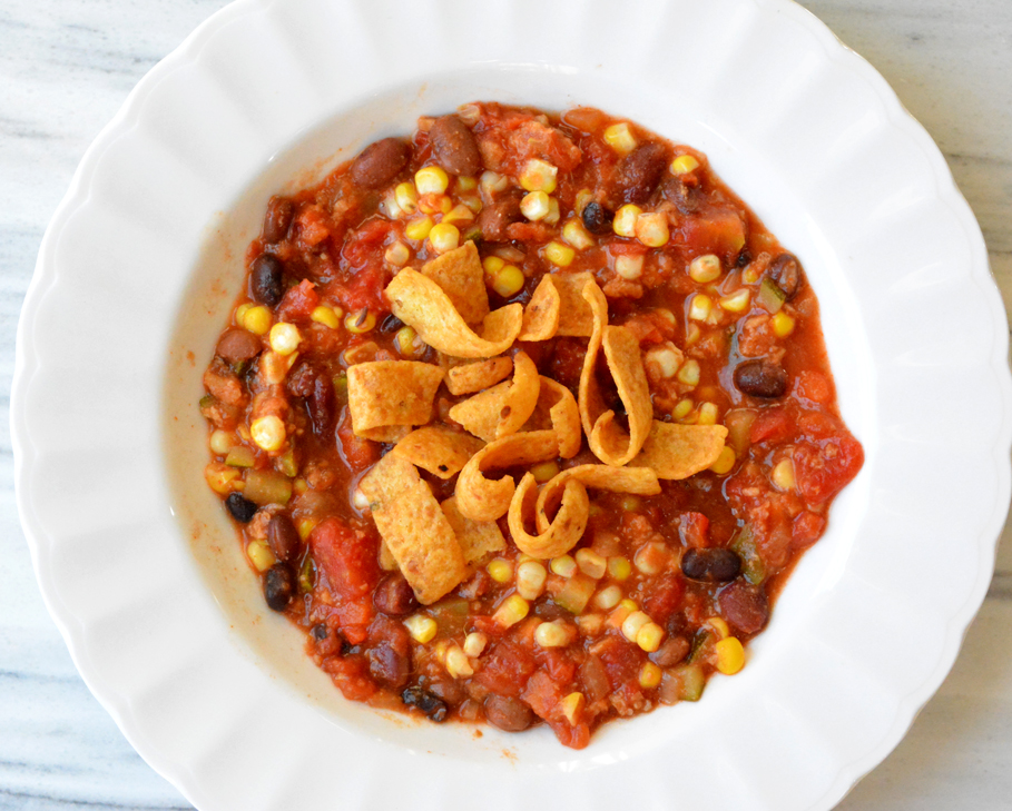 253 Calories Vegetarian Chili with Fritos r/vegan1200isplenty