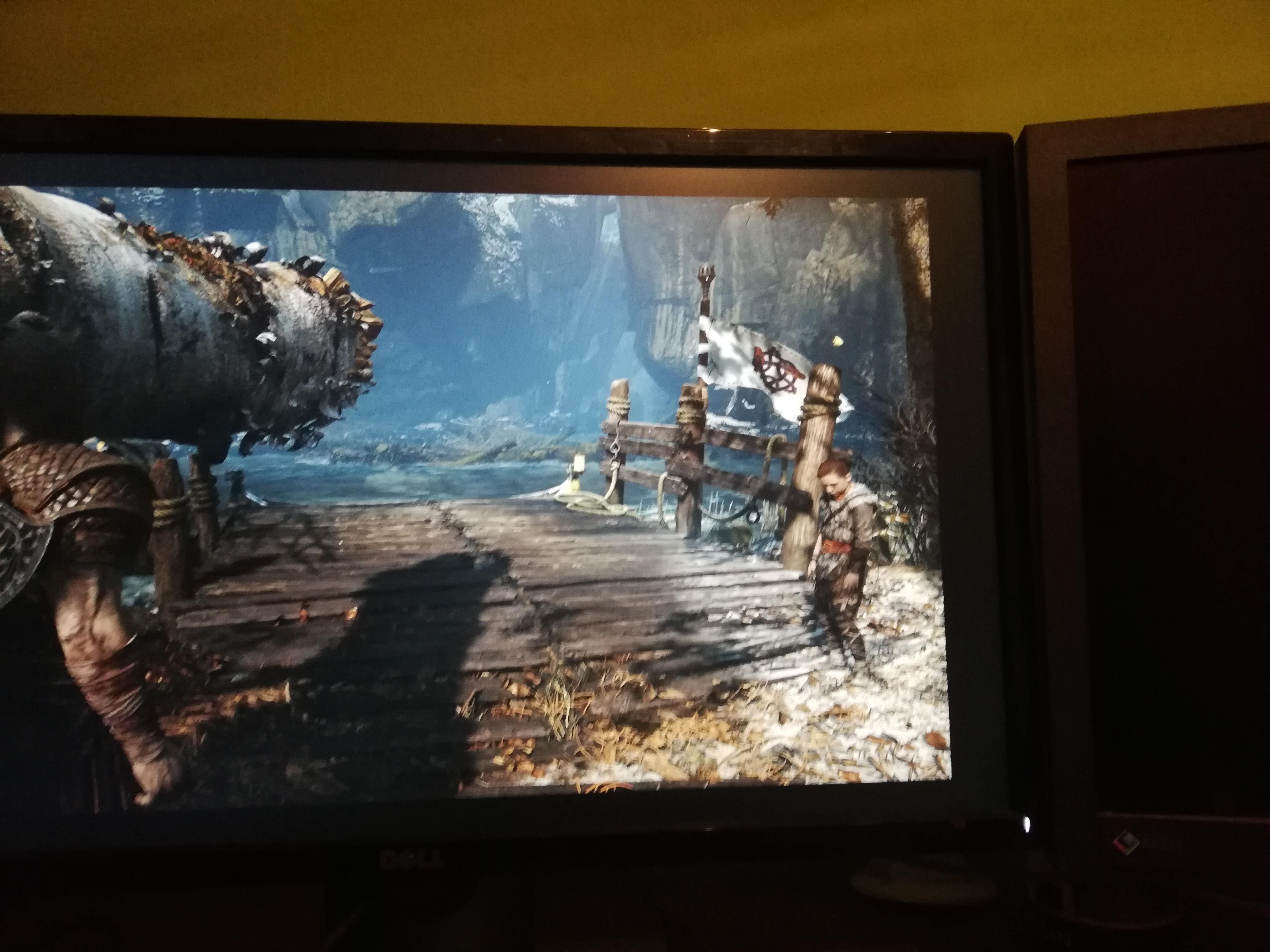 I just got god of war4 and im playing on a monitor, and why do i have a