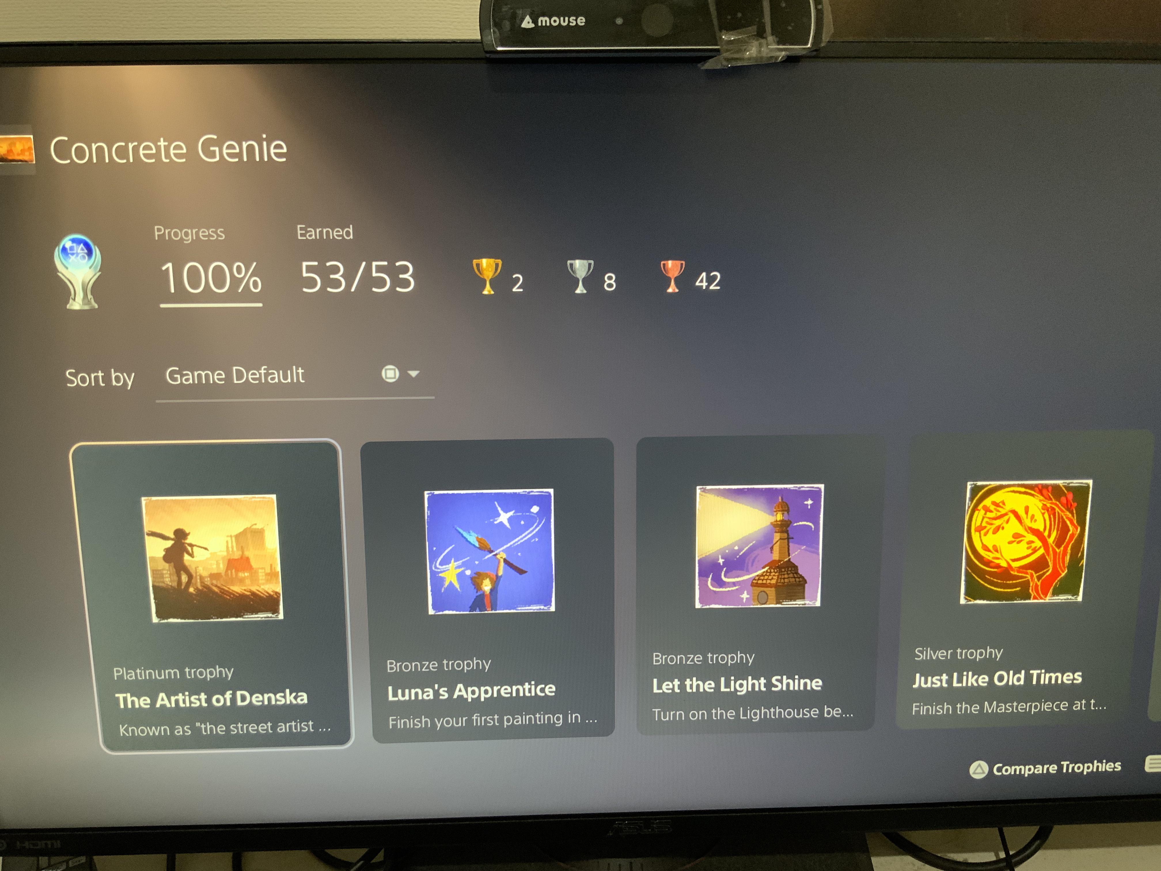 [Platinum 3 Concrete Genie] Was alright, didn’t blow me away or