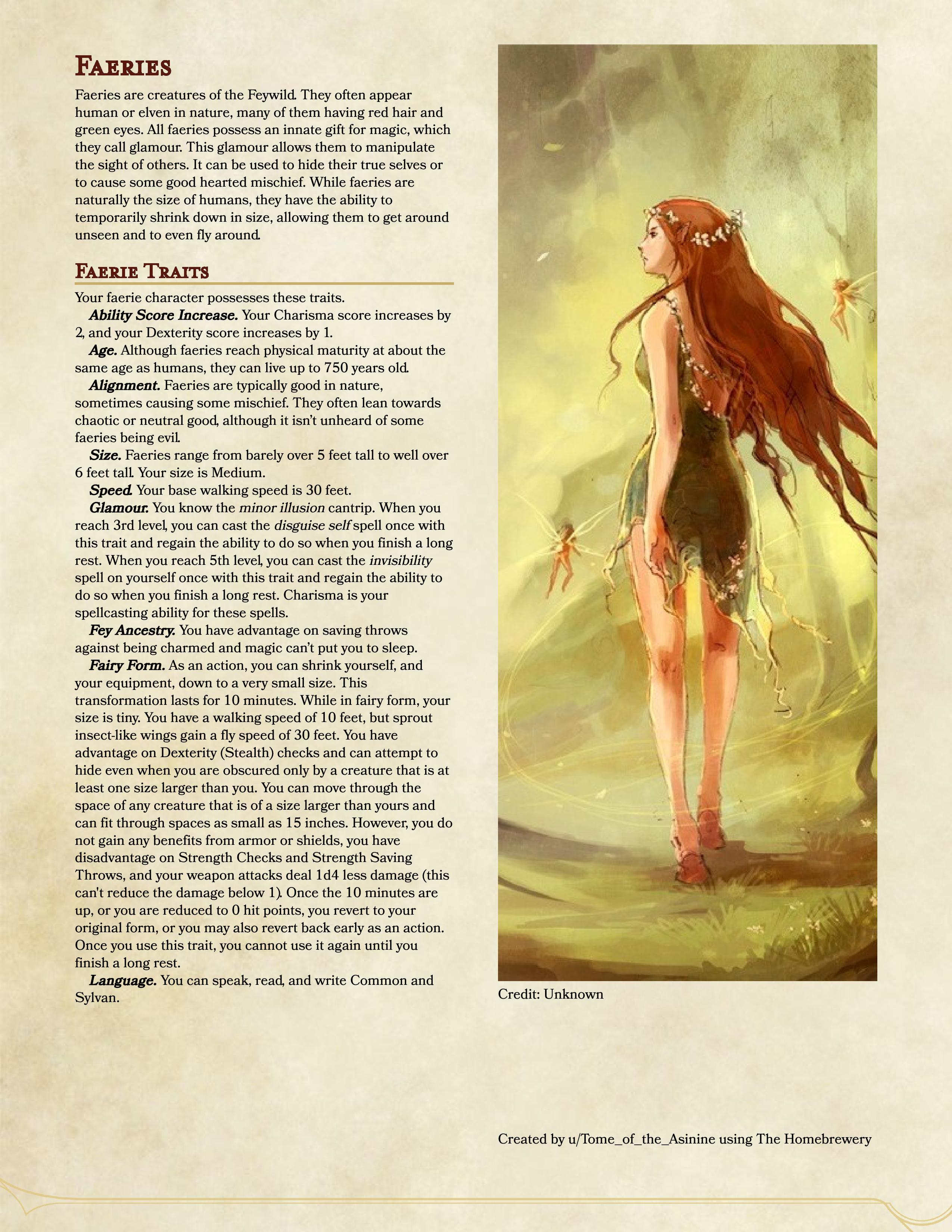 Dnd Homebrew Races Art canvasreview