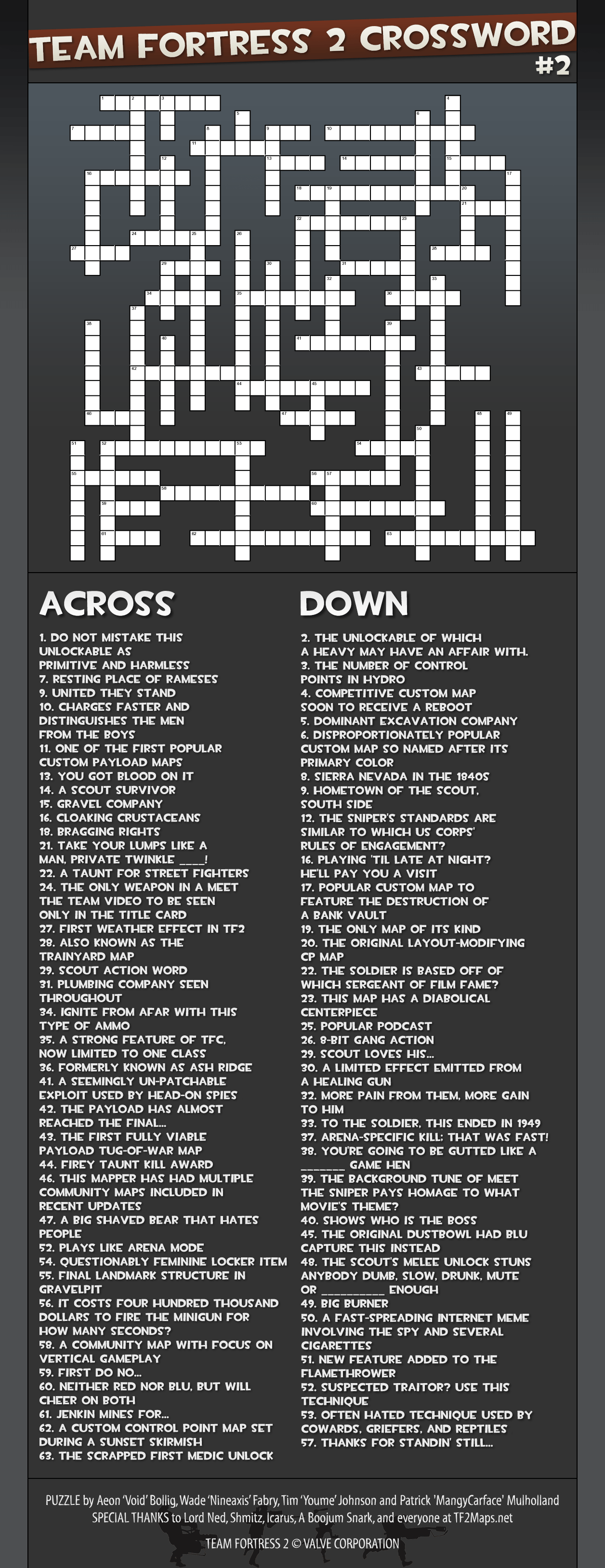 can YOU complete the OFFICIALLY accepted TF2 Crossword Puzzle? r/tf2