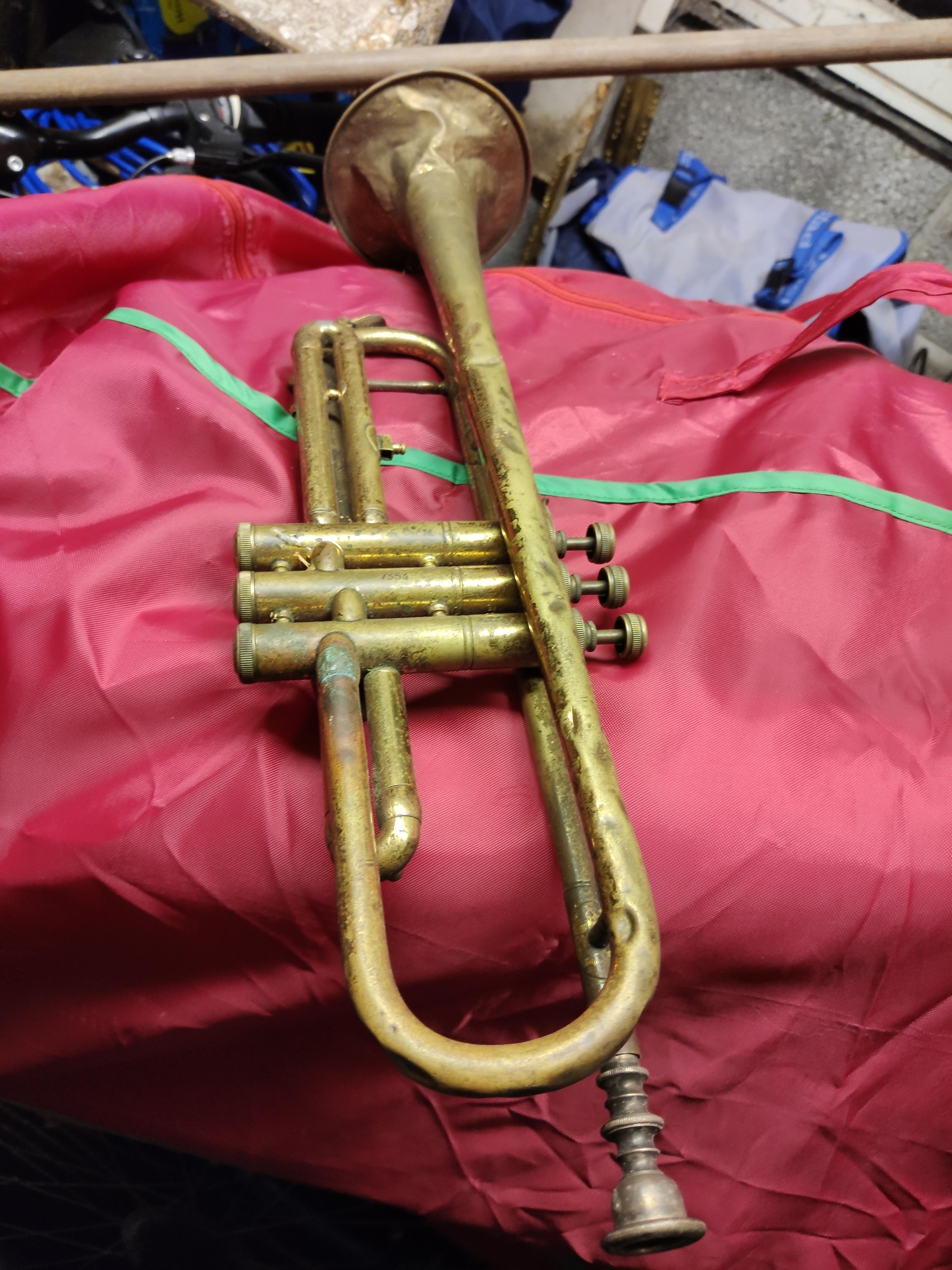 This is my dad's old trumpet that he found in a skip 50 years ago, is