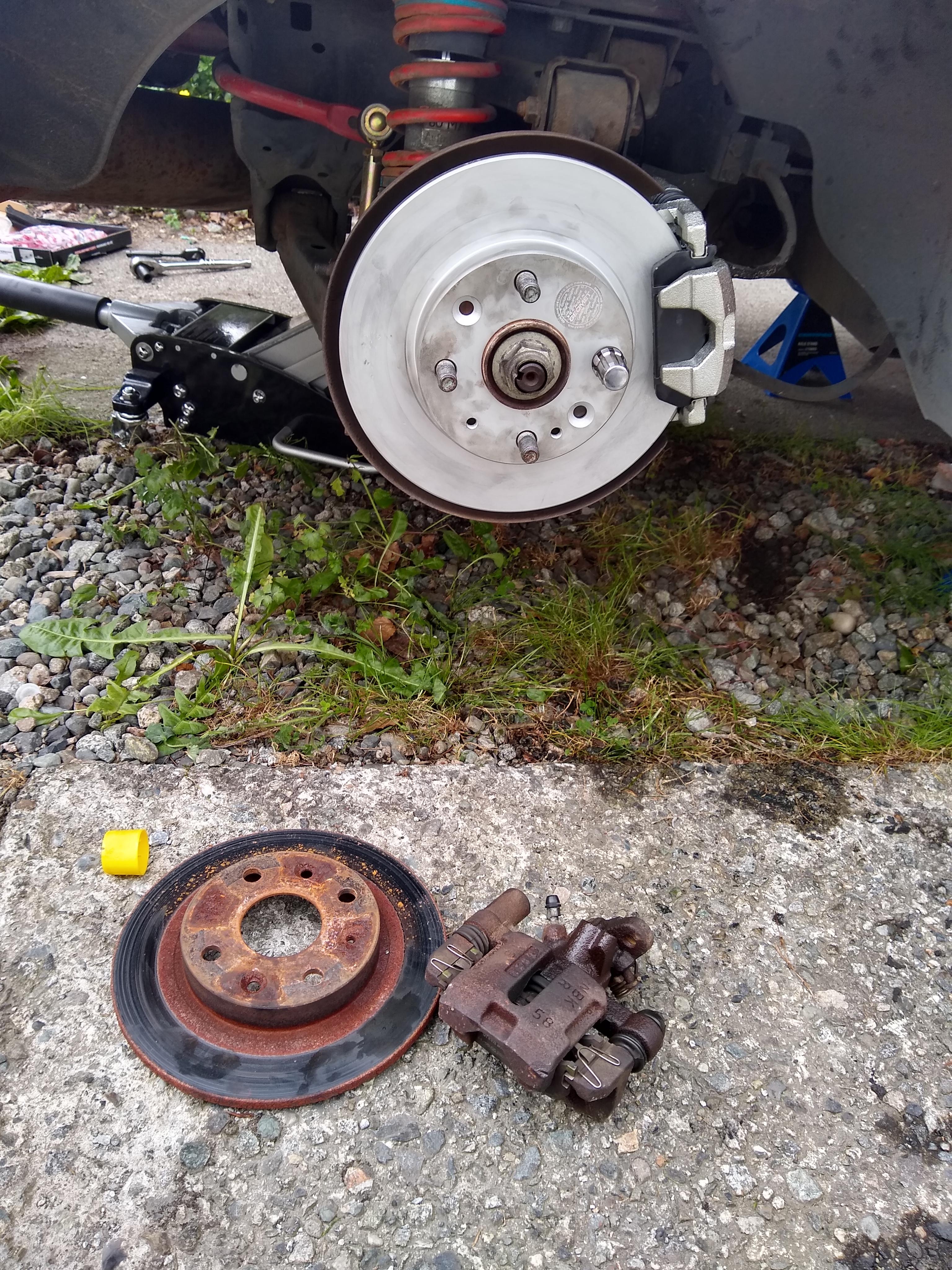 Bad day fixing my brakes today. Had a seized caliper on the rear right