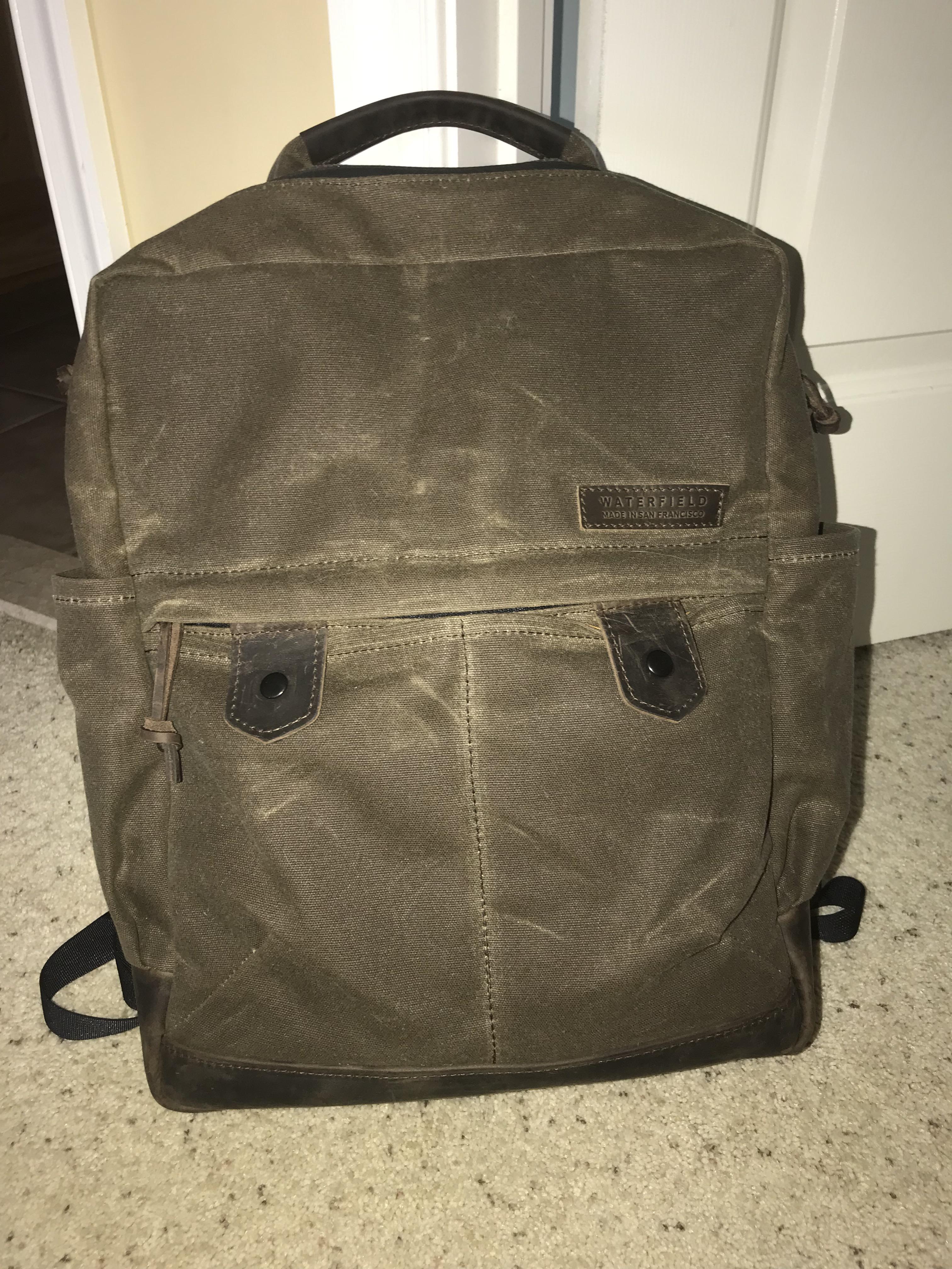 Waterfield Boot backpack. I just bought it a month ago, so it doesn’t