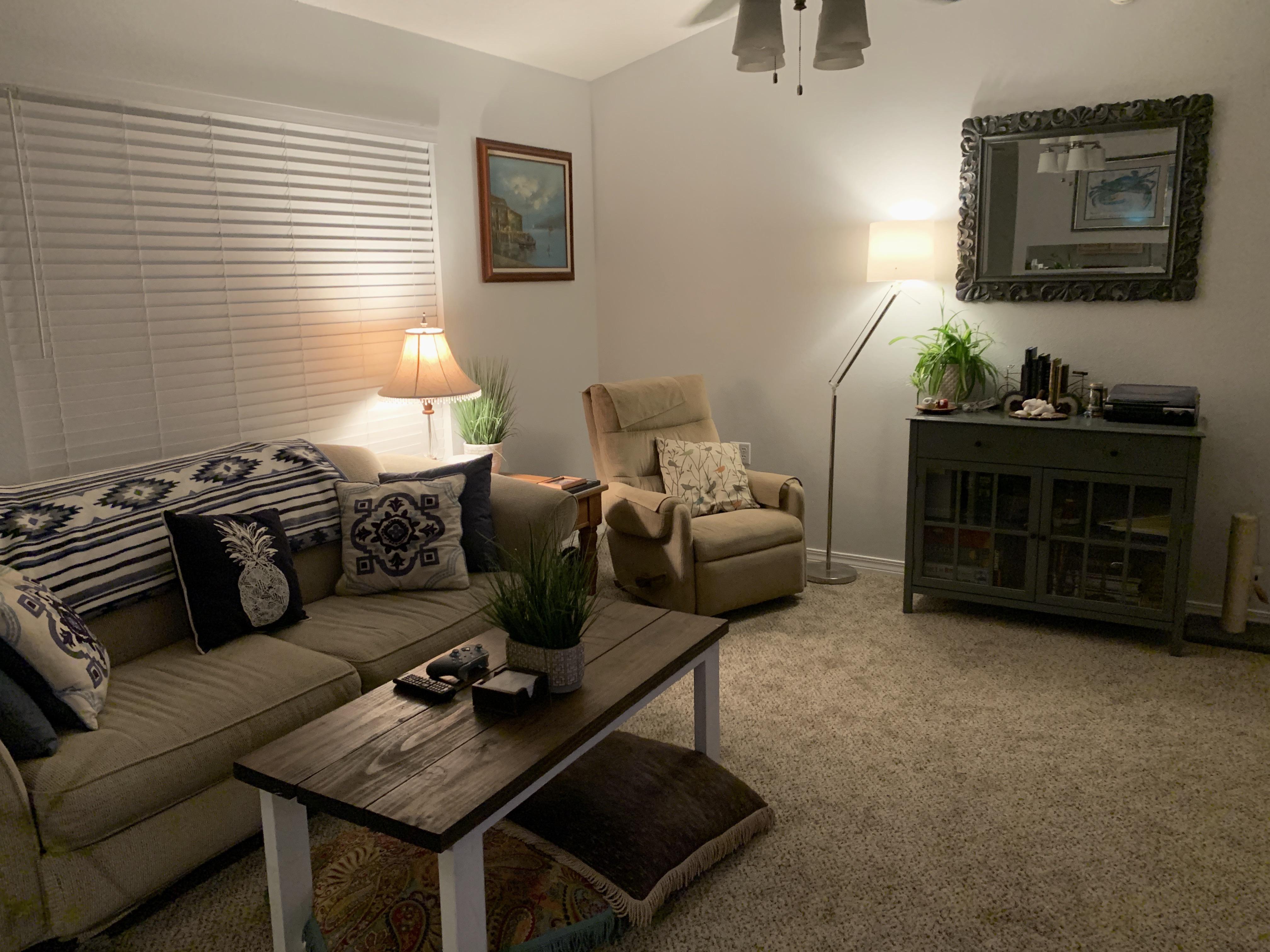 It’s all second hand and handmedown furniture, but it’s