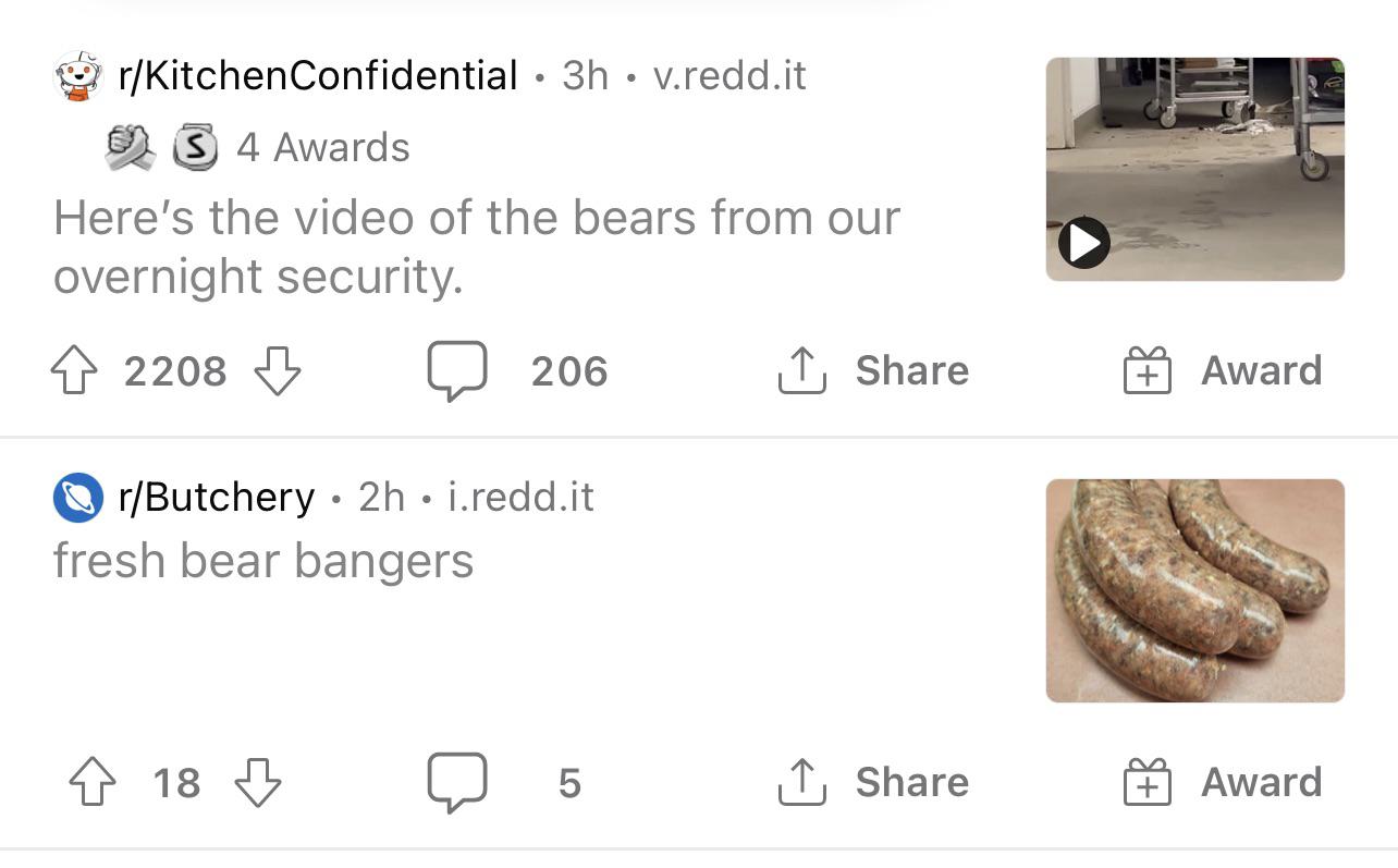 Let this be a warning to kitchen bears who don’t pull their weight. r